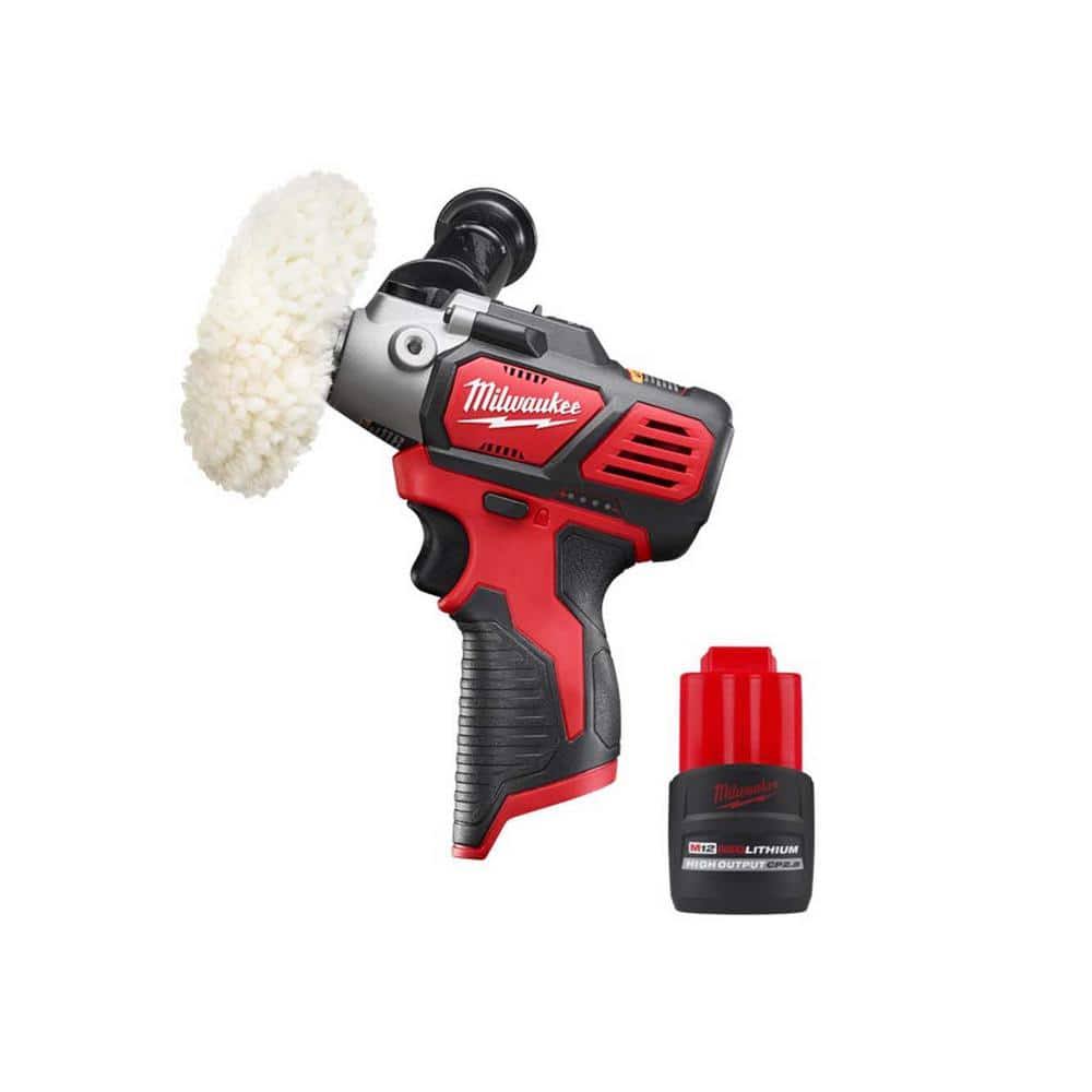 Milwaukee M12 12-Volt Lithium-Ion Cordless Variable Speed Polisher/Sander w/M12 12V Lithium-Ion CP High Output 2.5 Ah Battery Pack