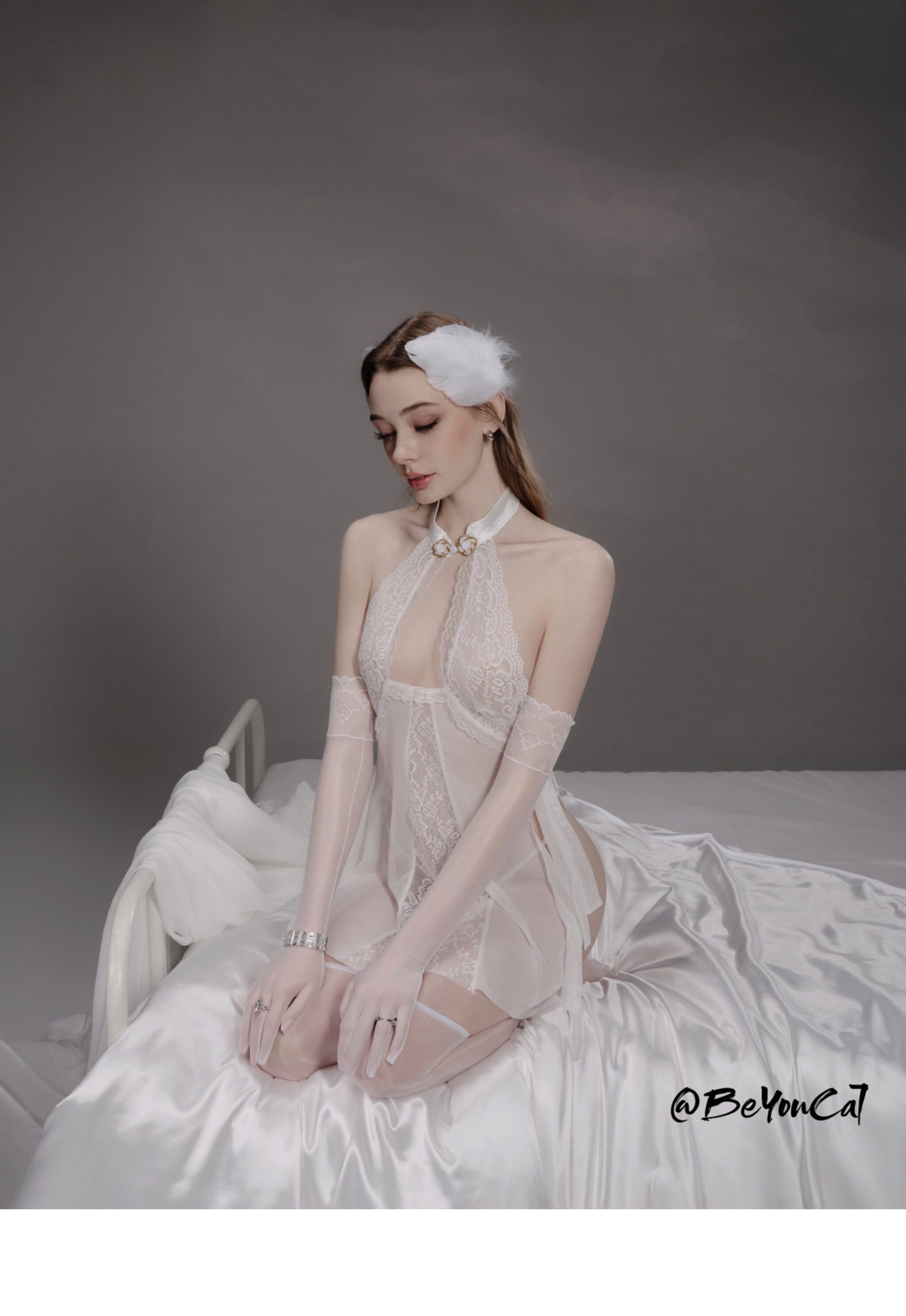 Bu You Cat: Seductive Lace Sheer Nightgown