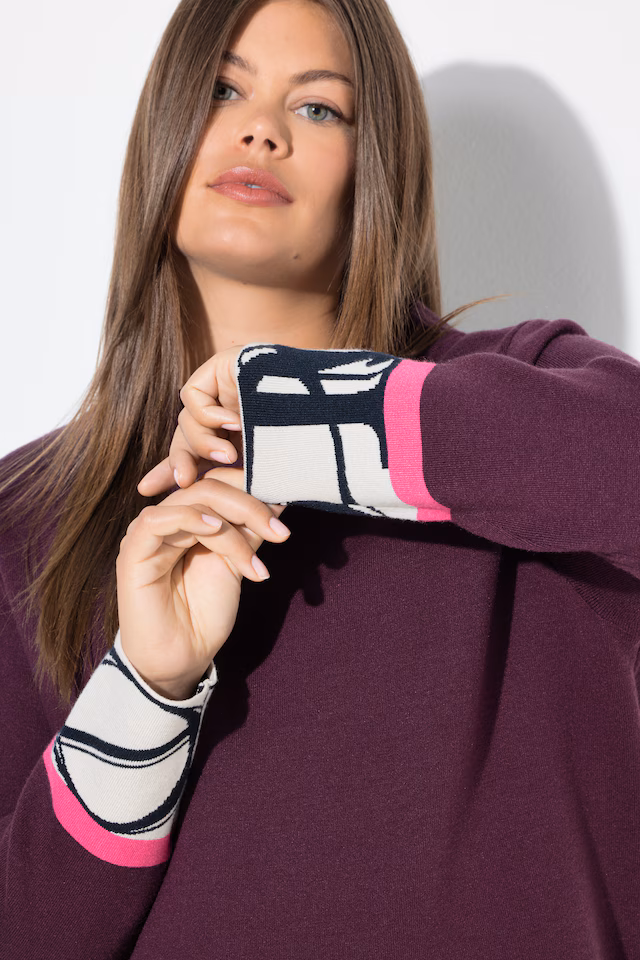 Statement Cuff Boat Neck Sweater