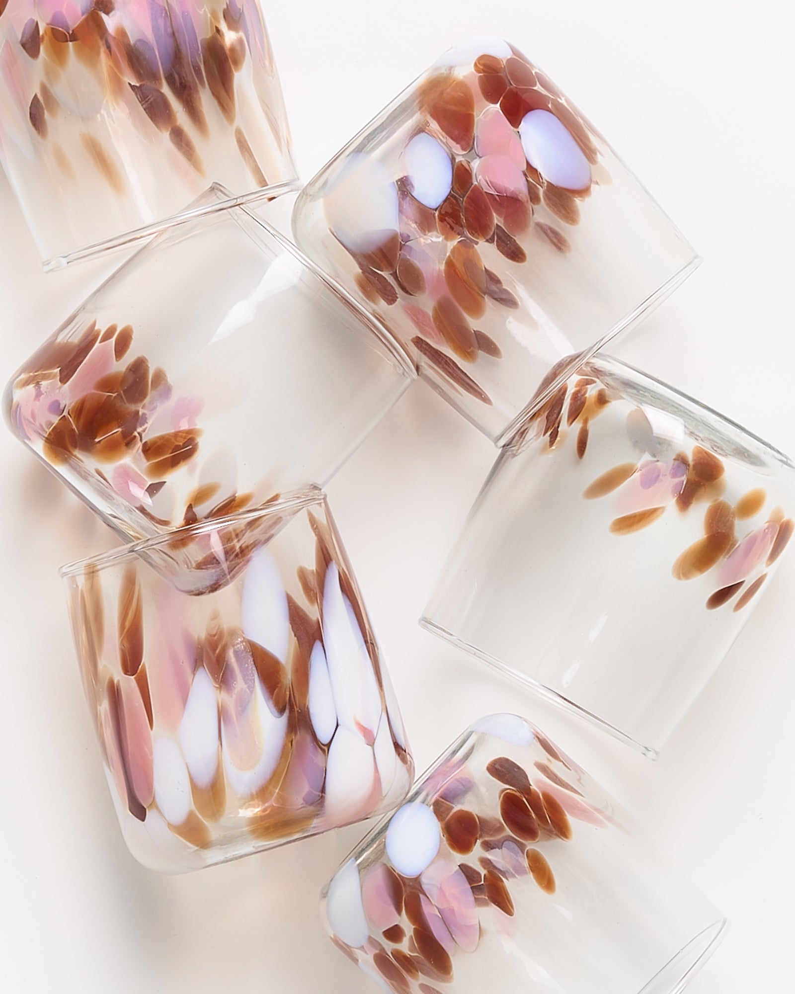 ALEGRIA - SMALL GLASS AMBER PINK SET OF 6