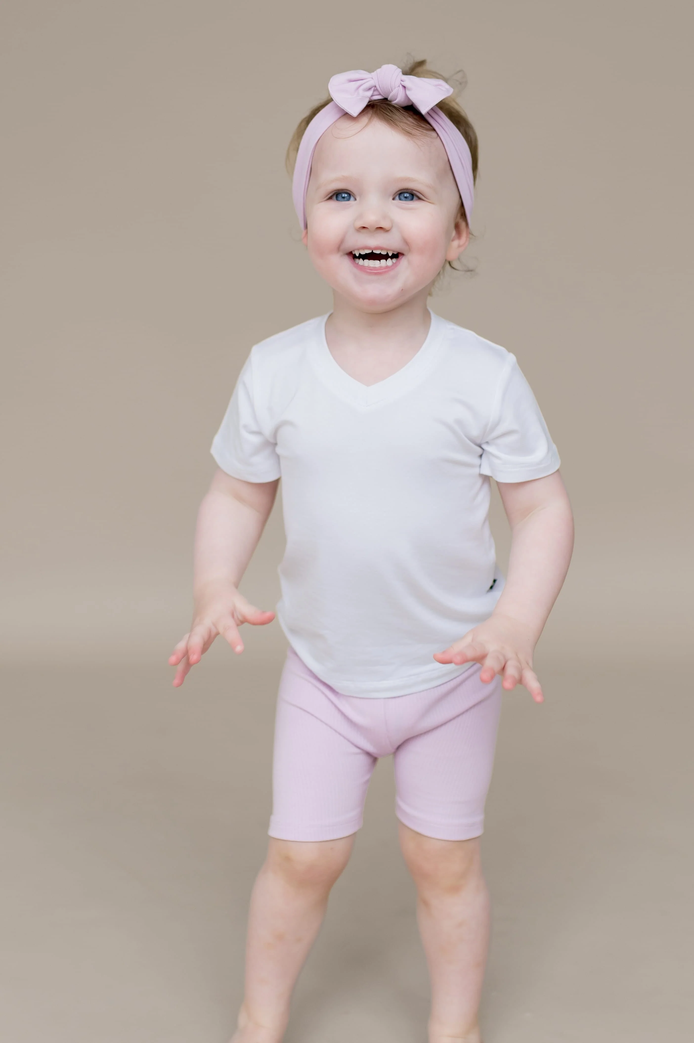 Ribbed Toddler Biker Shorts in Thistle