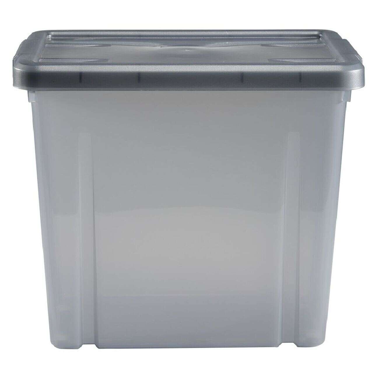 Boîte de rangement en plastique gris fumée 8,8L