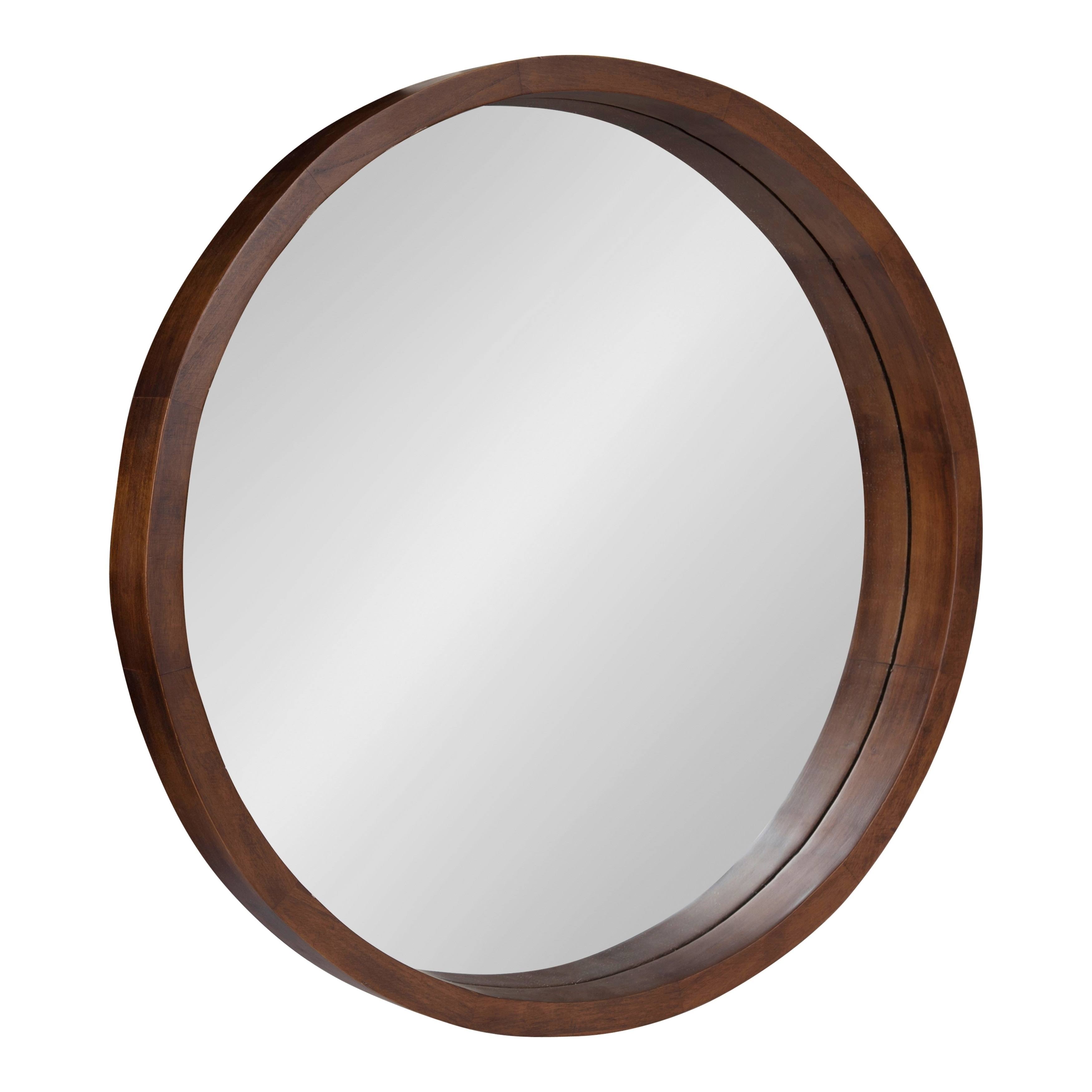Kate and Laurel Hutton Round Wood Wall Mirror - 22