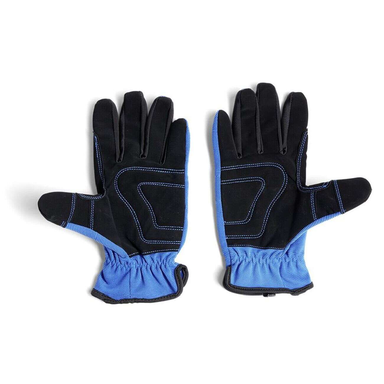 Gants mécanicien coton et cuir taille unique bleu