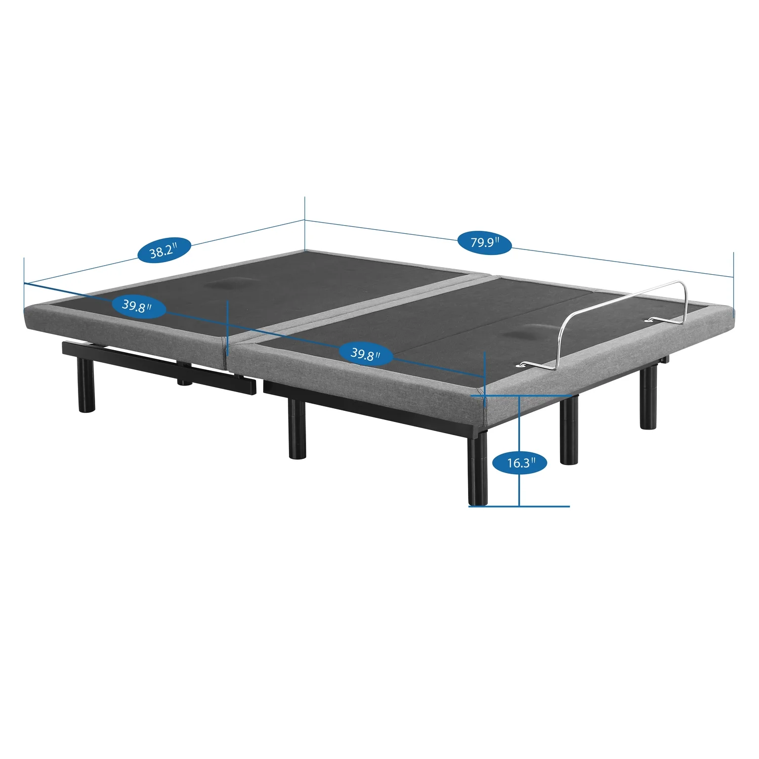 Adjustable Bed Frame Twin XL, Massaging Zero Gravity Adjustable Bed Base, Electric Adjustable Beds with 3 Speed Head Foot Massage, Wireless Remote, 2 USB Ports, 800LBs Capacity Gray(Twin-XL) - Image 10