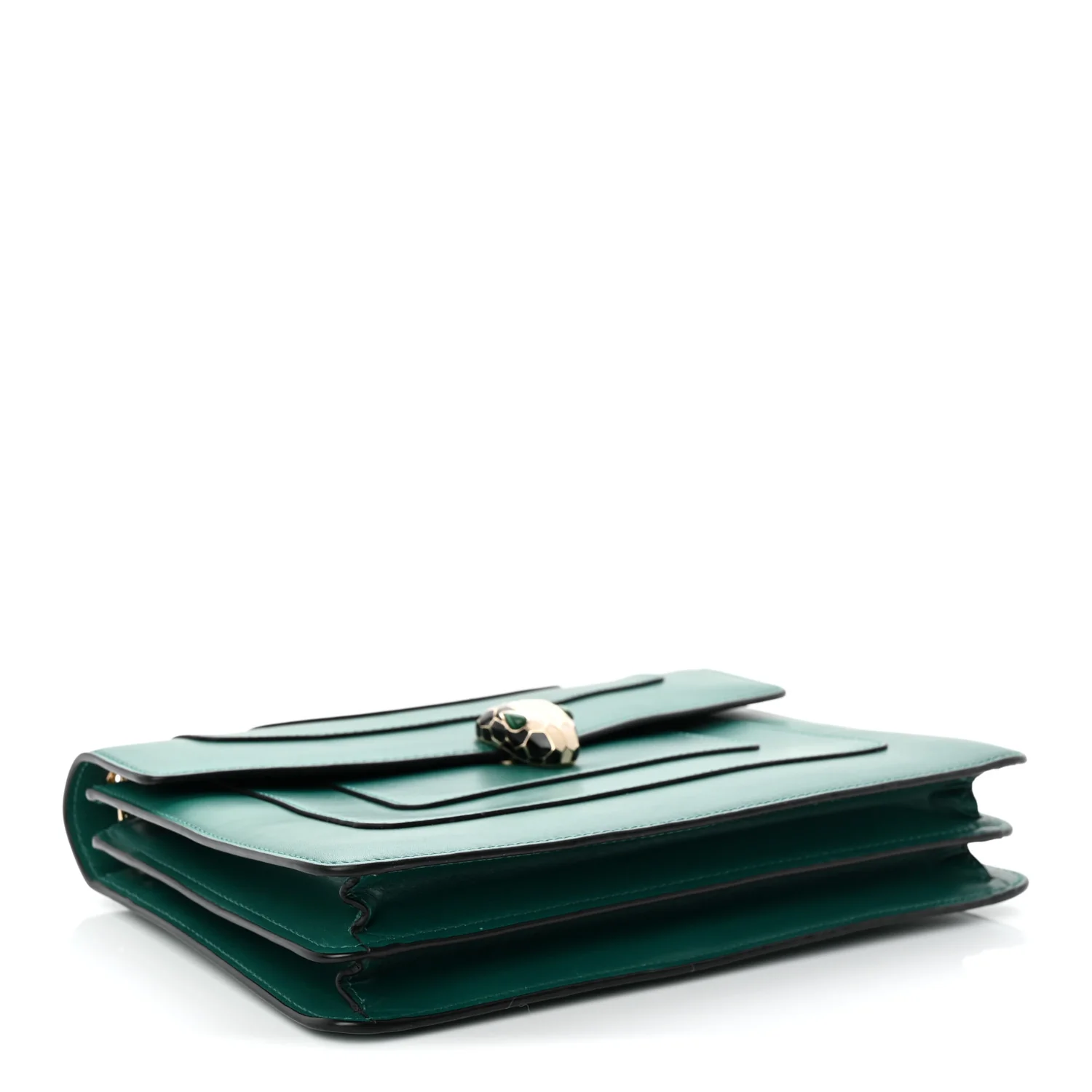 Calfskin Serpenti Forever Snake Strap Crossbody Bag Emerald Green