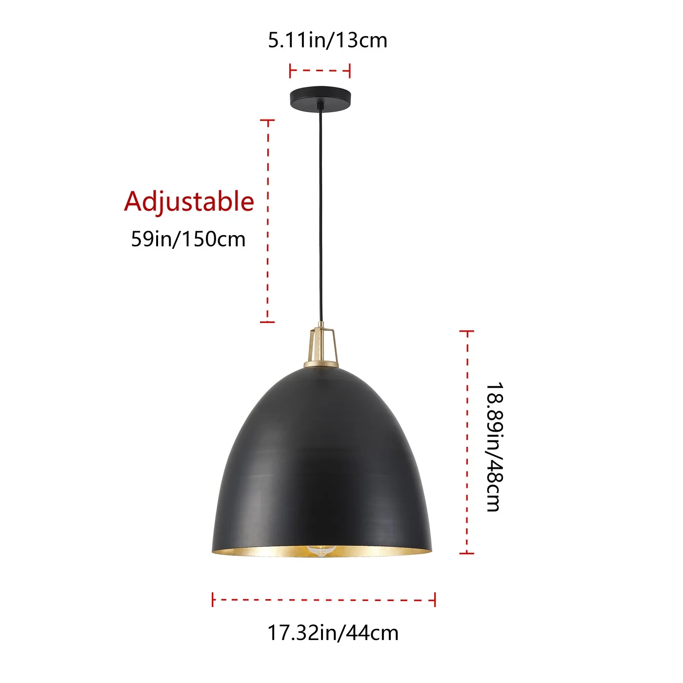 Aiwen Dome Shape Industrial Pendant Light Classic Light Fixture For Hallway Farmhouse Kitchen Island