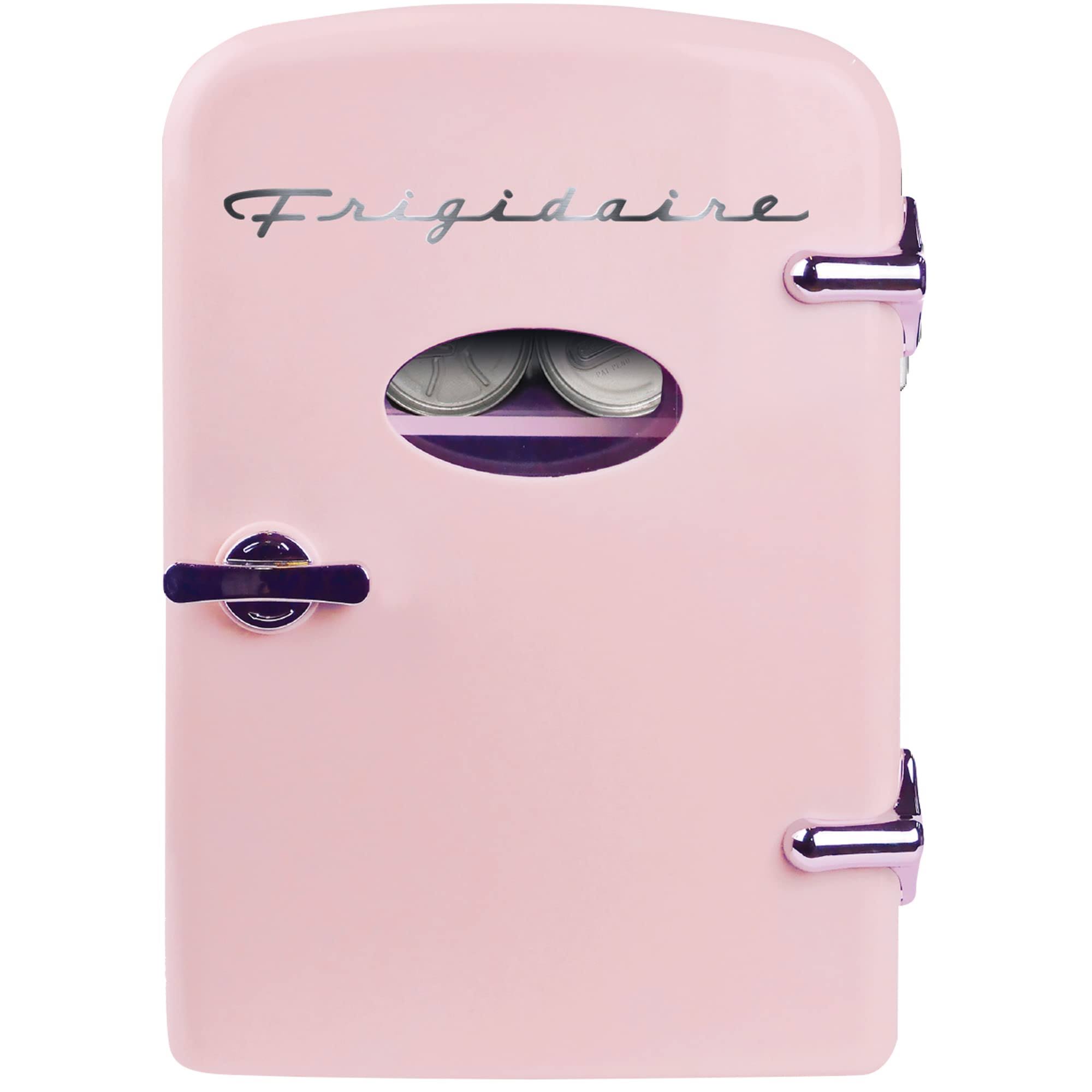 Frigidaire Pink EFMIS129- Amz Efmis129 Mini Portable Fridge, 4 Litres Capacity Chills Six 12oz Cans, 100% Freon-Free & Eco Friendly, Beverage Cooler