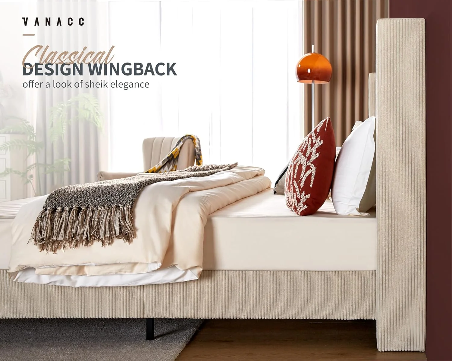 Vanacc King Size Platform Bed Frame, 50.8