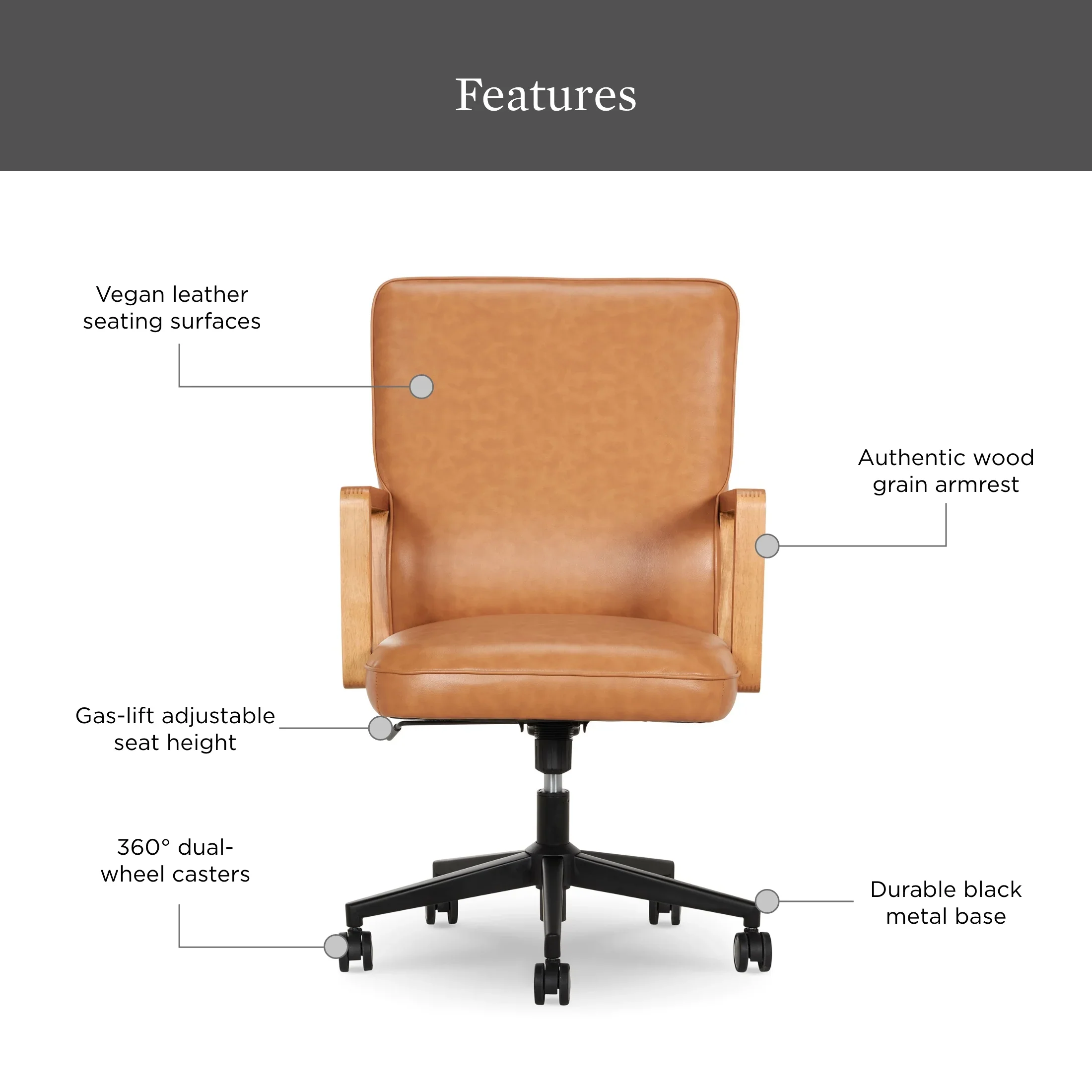 Better Homes & Gardens Ezra Office Chair, Black