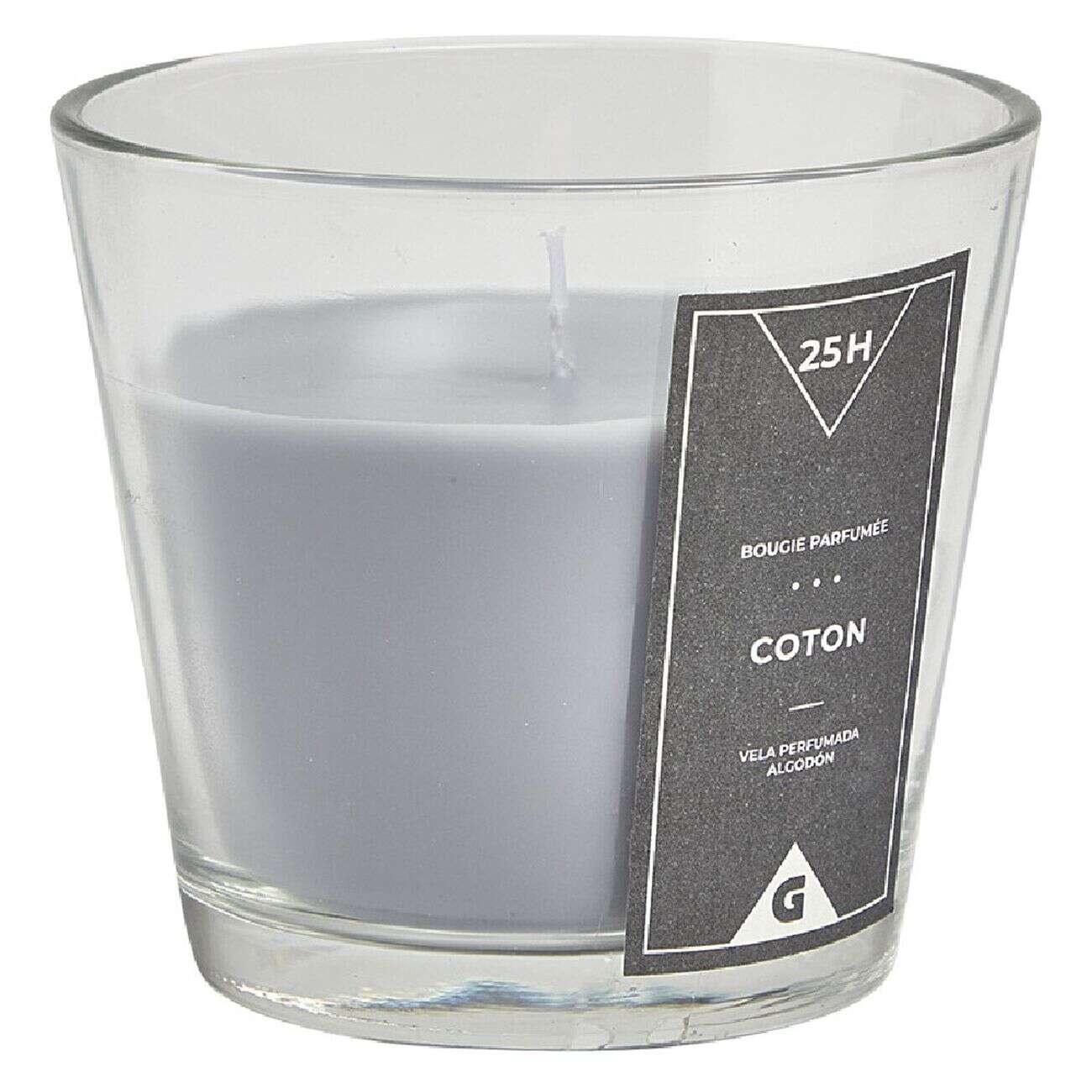 Bougie parfumée dans verre senteur coton gris