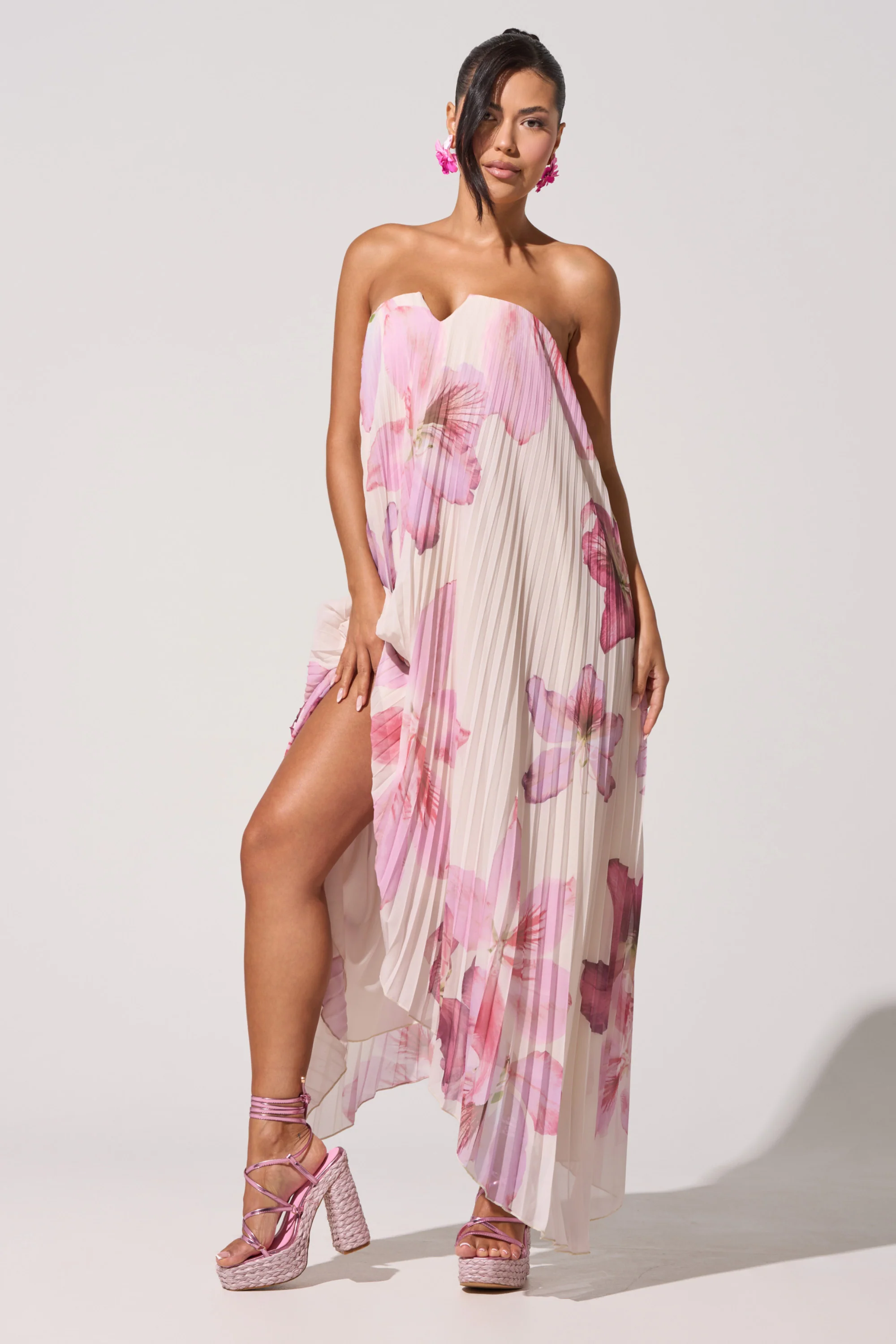 JULIANA STRAPLESS FLORAL MAXI DRESS - Akira Store