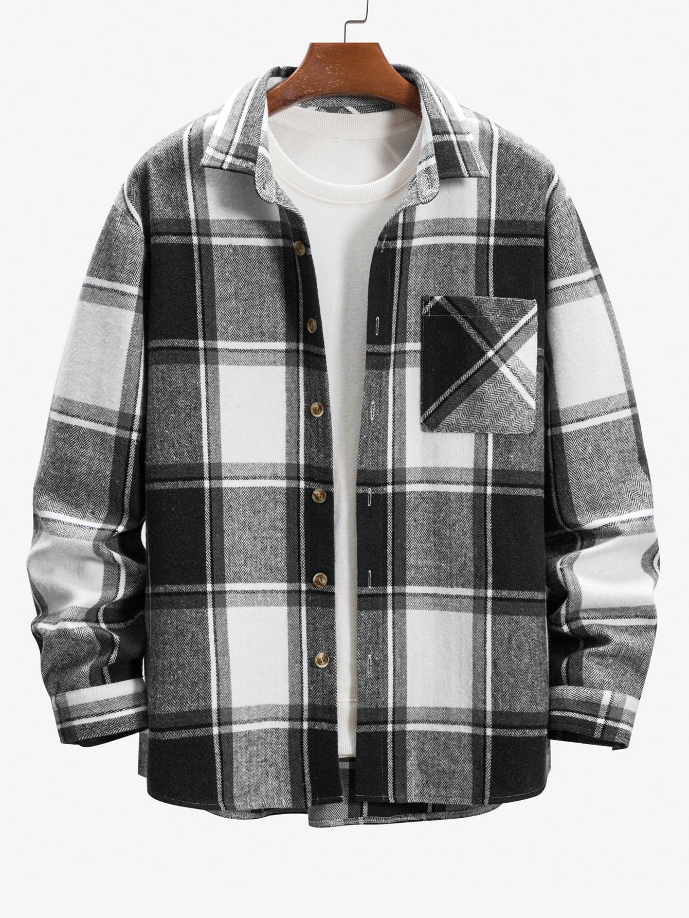 Surchemise à carreaux en flanelle boutonnée