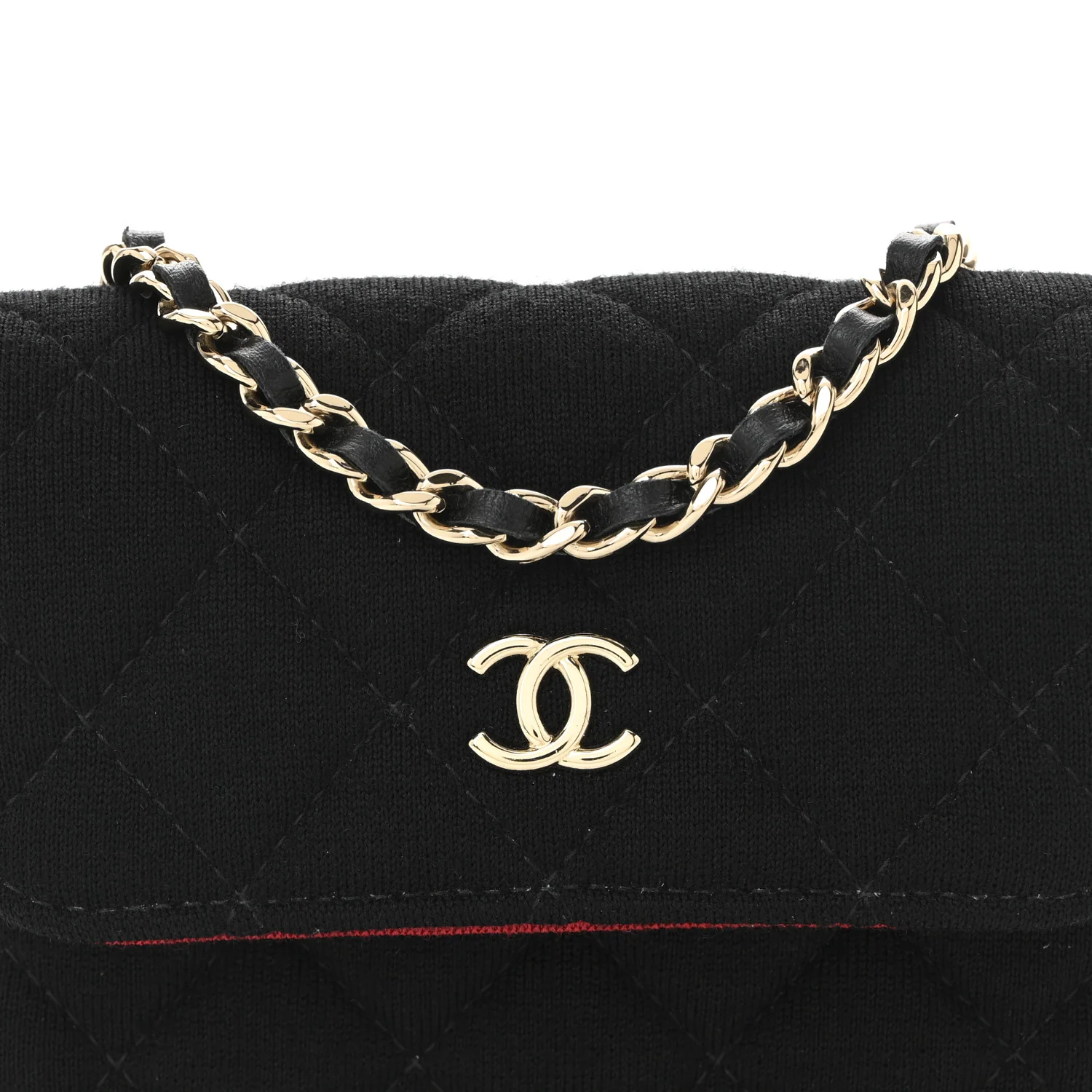 Jersey Quilted Micro Mini Flap Black