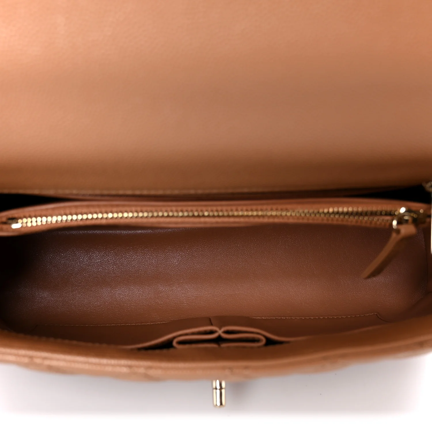 Caviar Quilted Small Coco Handle Flap Brown