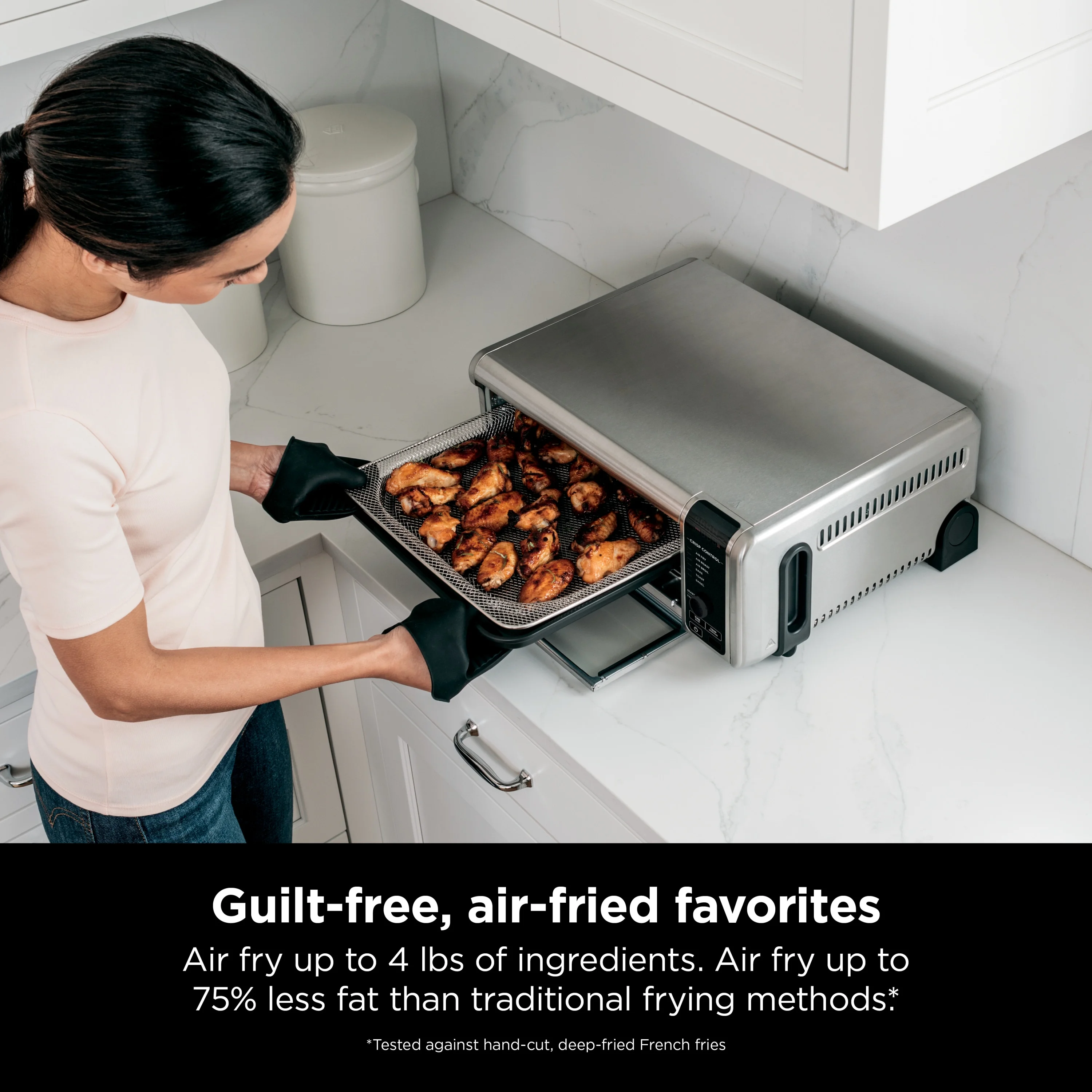 Ninja Foodi 6 - in - 1 Digital Air Fry Oven, Air Fryer, Convection Oven, Toaster, with Digital Crisp Control Technology, Compact Size, Stainless, SP080