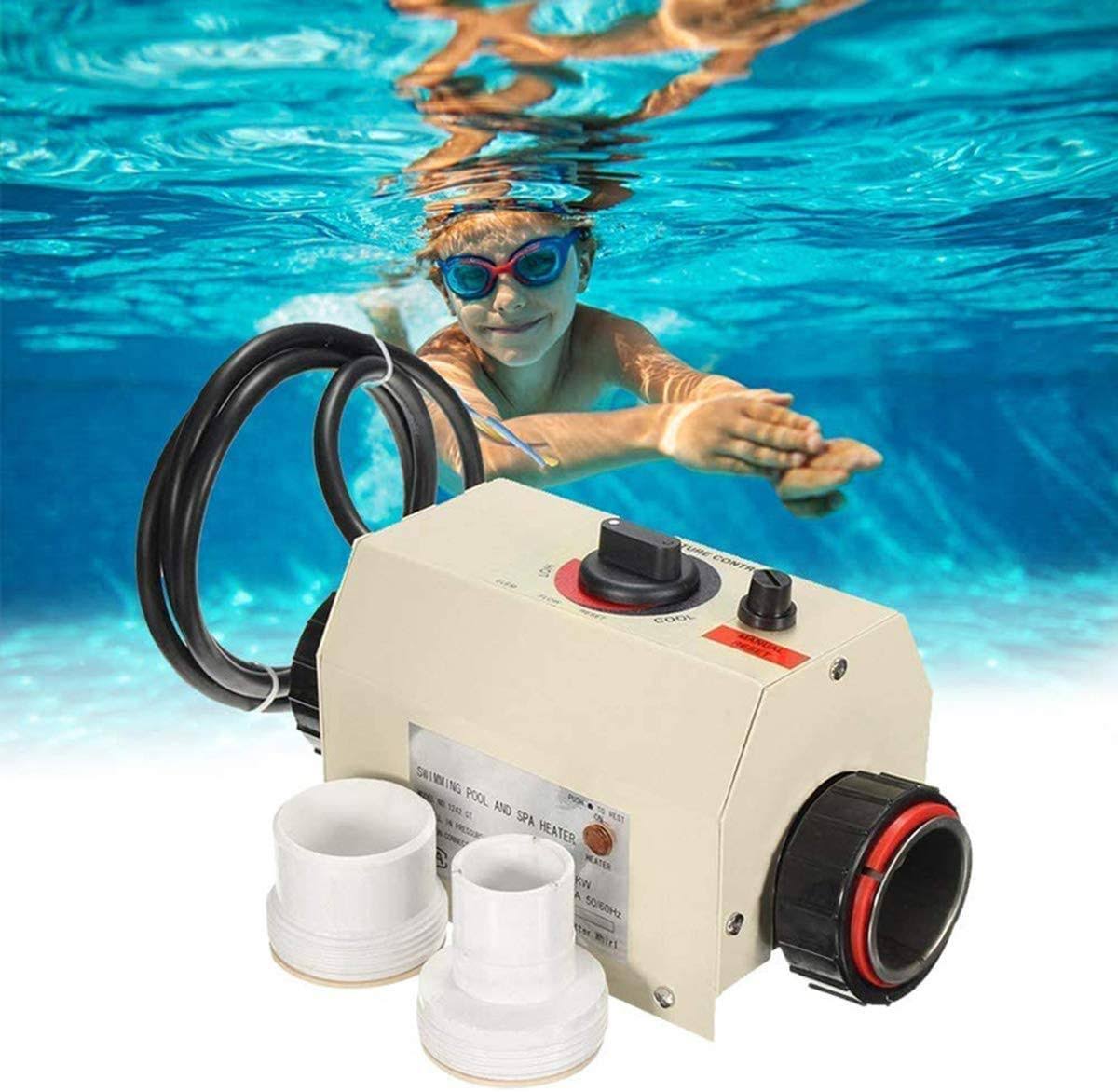 Wzmm 220V 240V 3kW Electric Pool Water Heater for Above Ground Inground Poolupgrade Portable Spa Water Bath Heater Thermostat Swimming Pool Thermostat