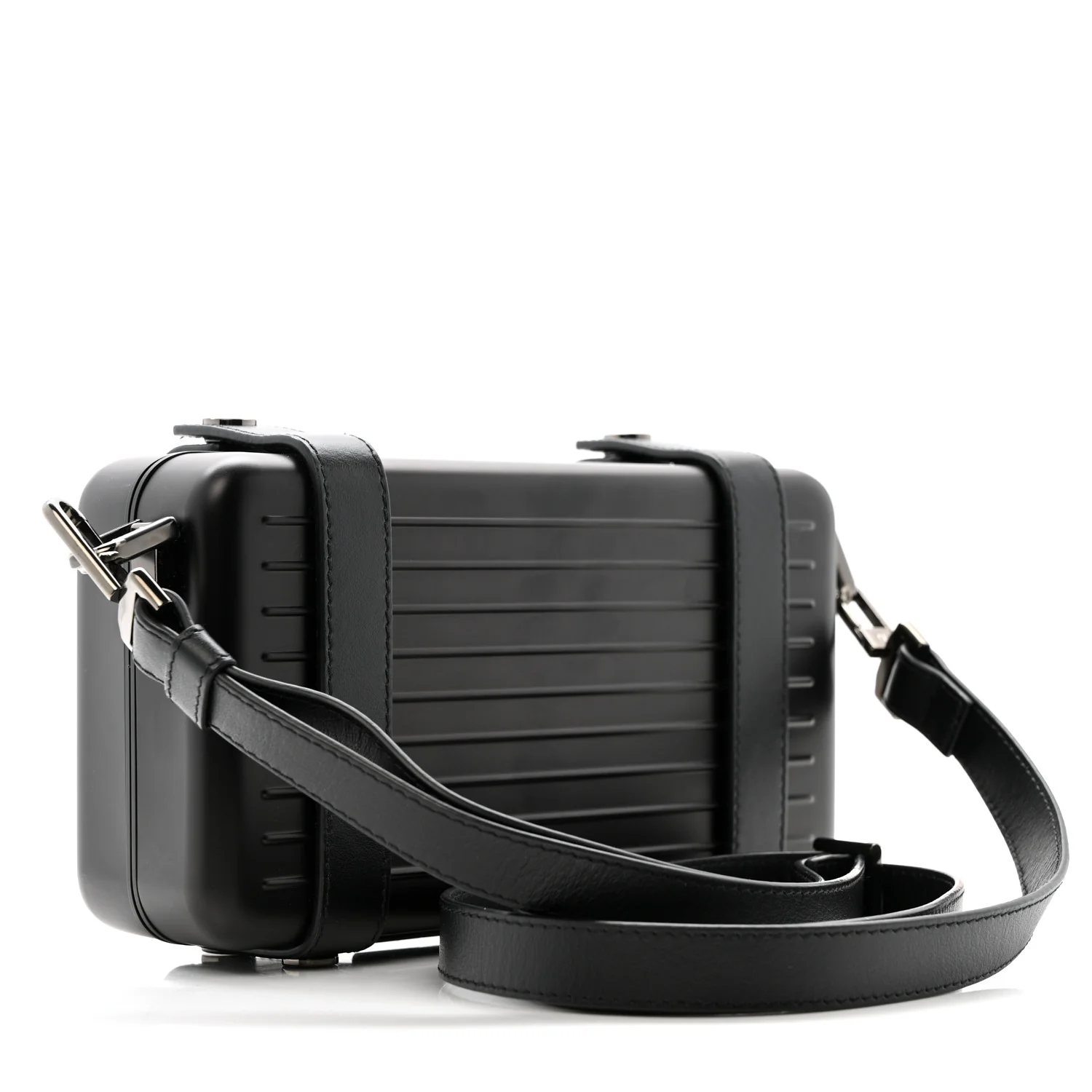Matte Aluminum Personal Cross-Body Bag Black