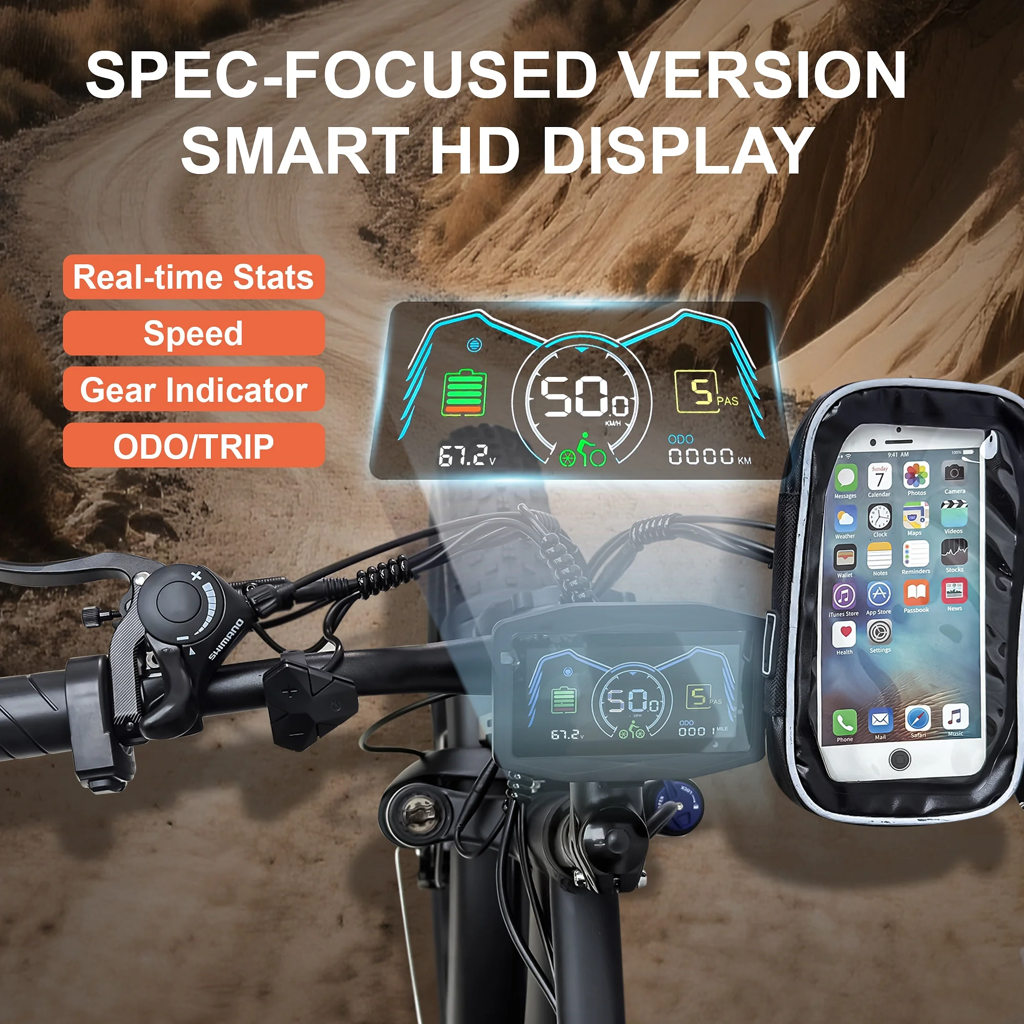 Electric Fat Tire Bike for Adults, 6000W Dual Motor Ebike, Max 50MPH 26"x4.0 Off-Road Mountain Electric Bicycle, 60V 25AH, UL2849 - Image 4