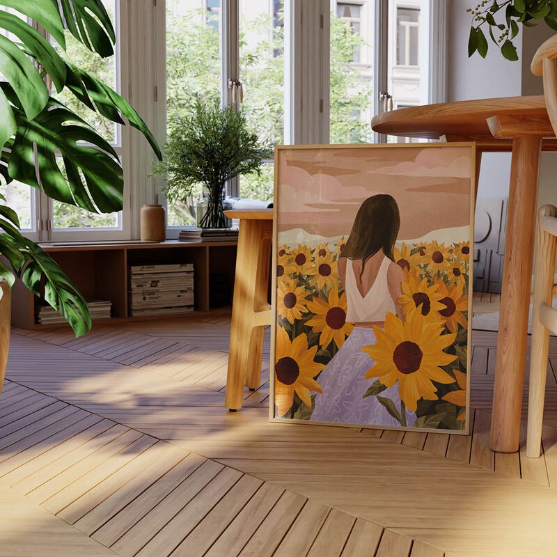 Goed Blauw poster 50x70 cm sunflower evenings