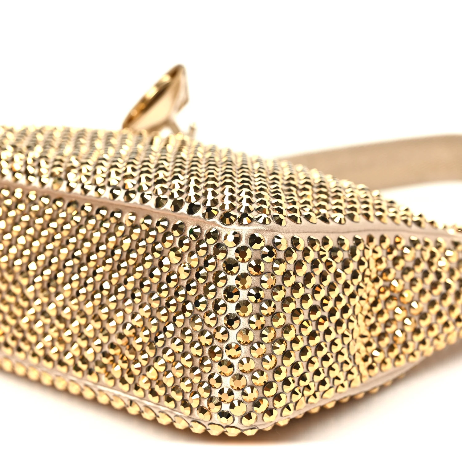 Satin Crystal Mini Re-Edition 2000 Bag Platino