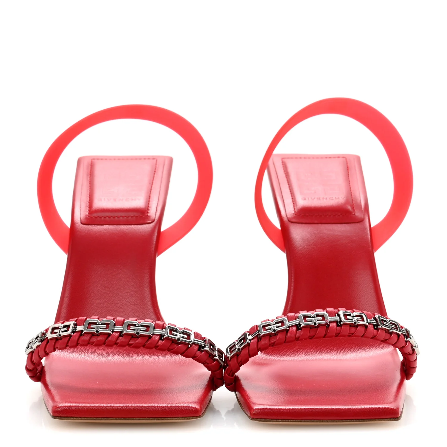 Nappa Polyurethane G Woven Slingback 90mm Sandals 41 Dark Red
