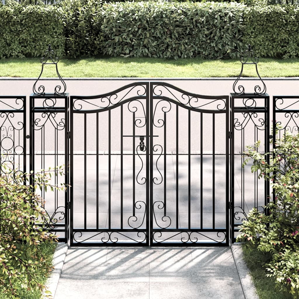 vidaXL Garden Gate Ornamental Fence Gate with Bolt Hinge Trellis Wrought Iron