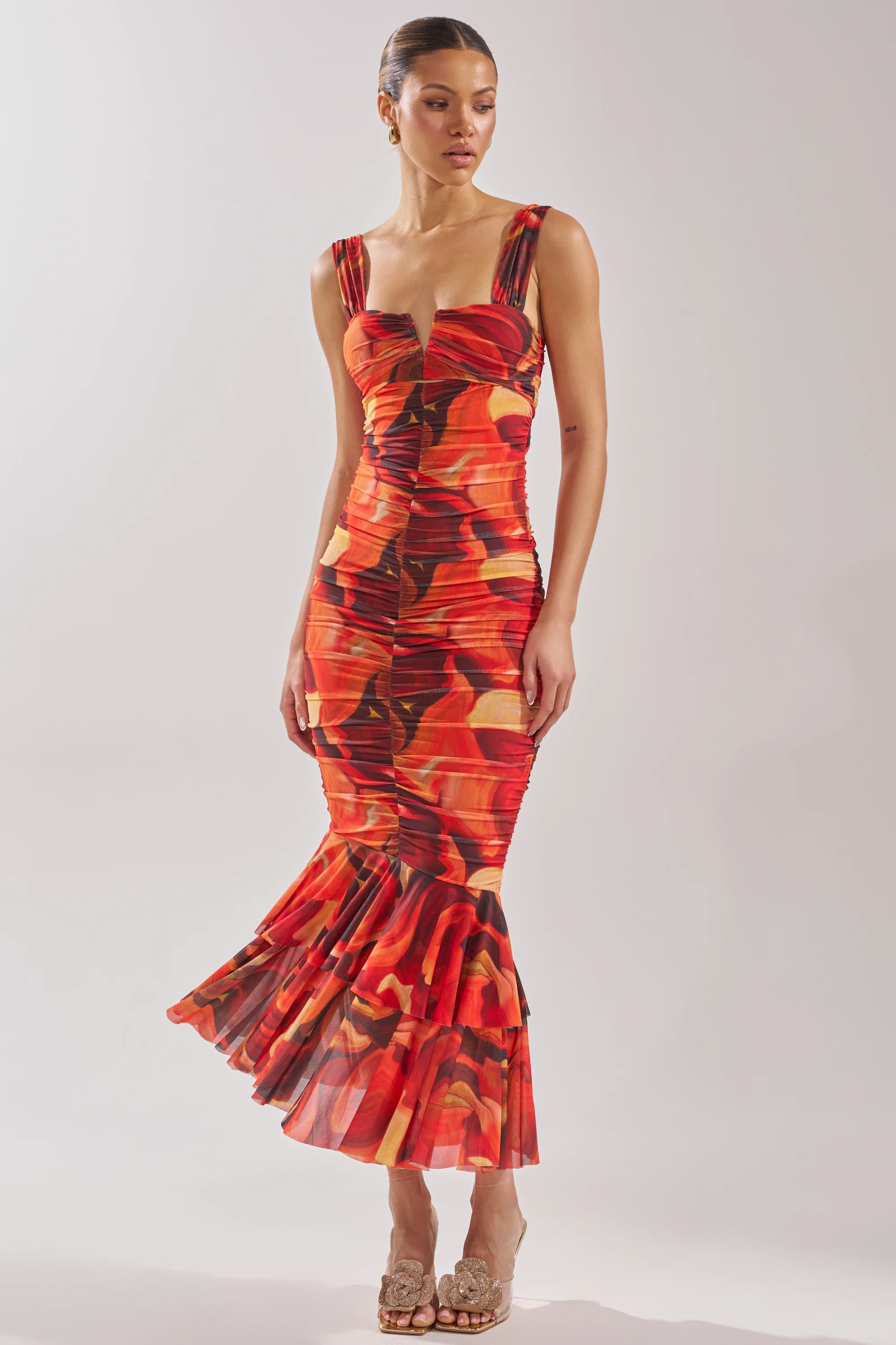 BELONG IN A MUSEUM RED MAXI DRESS - Akira Store