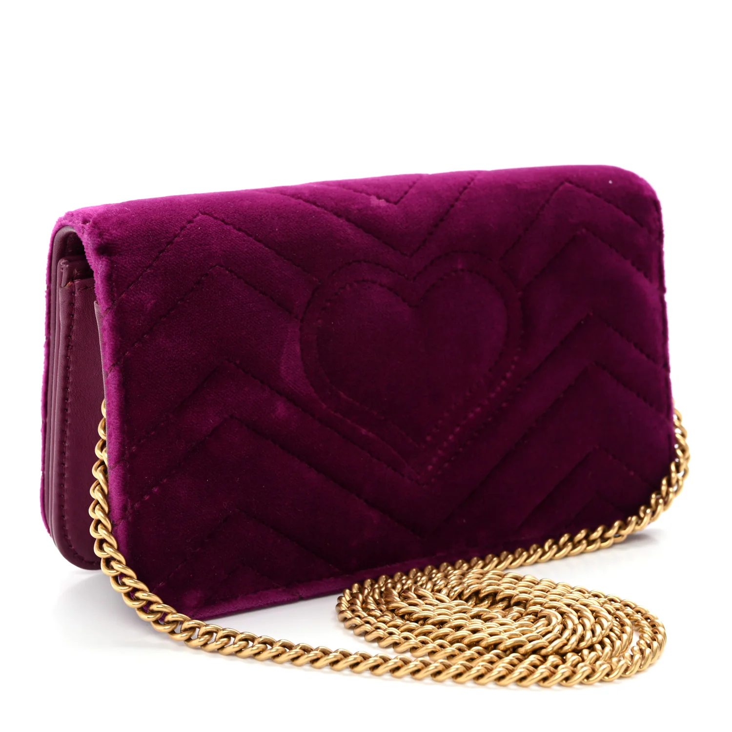 Velvet Matelasse GG Marmont Mini Bag Fuchsia Violet Cyclamen