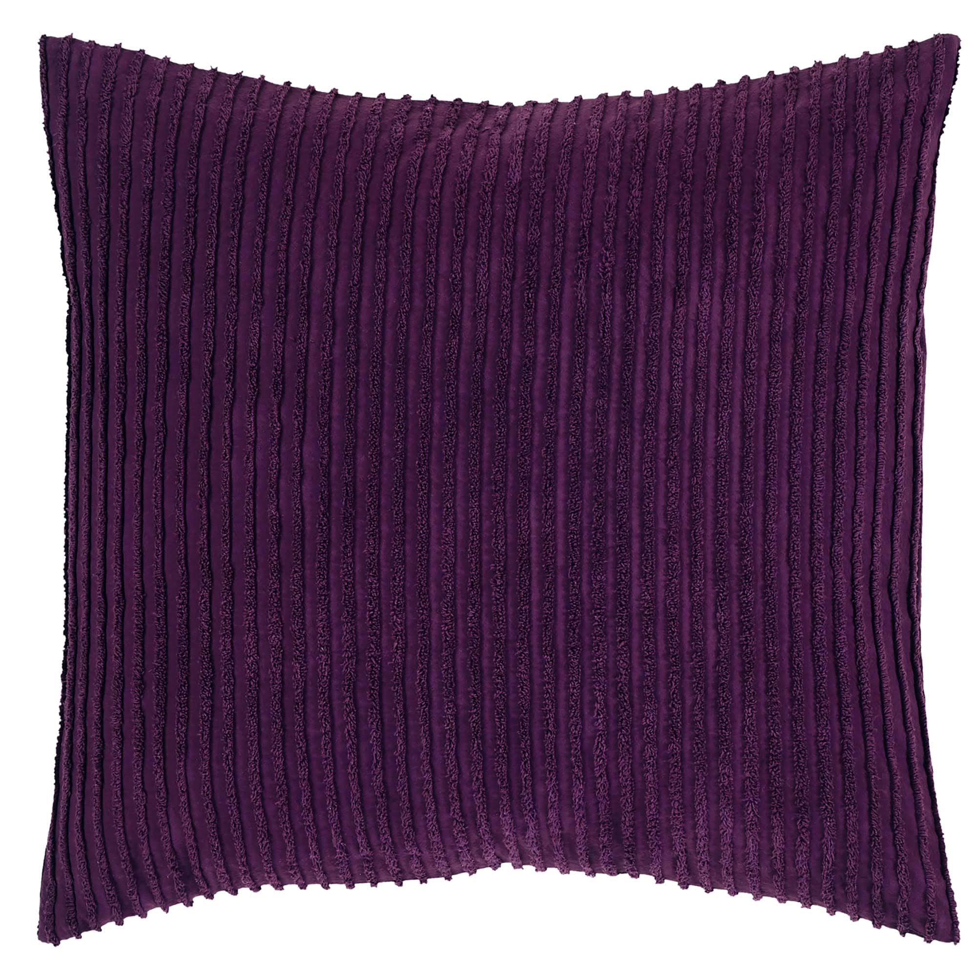 Better Trends Jullian Stripes Design 100% Cotton Euro Sham - Plum, Purple