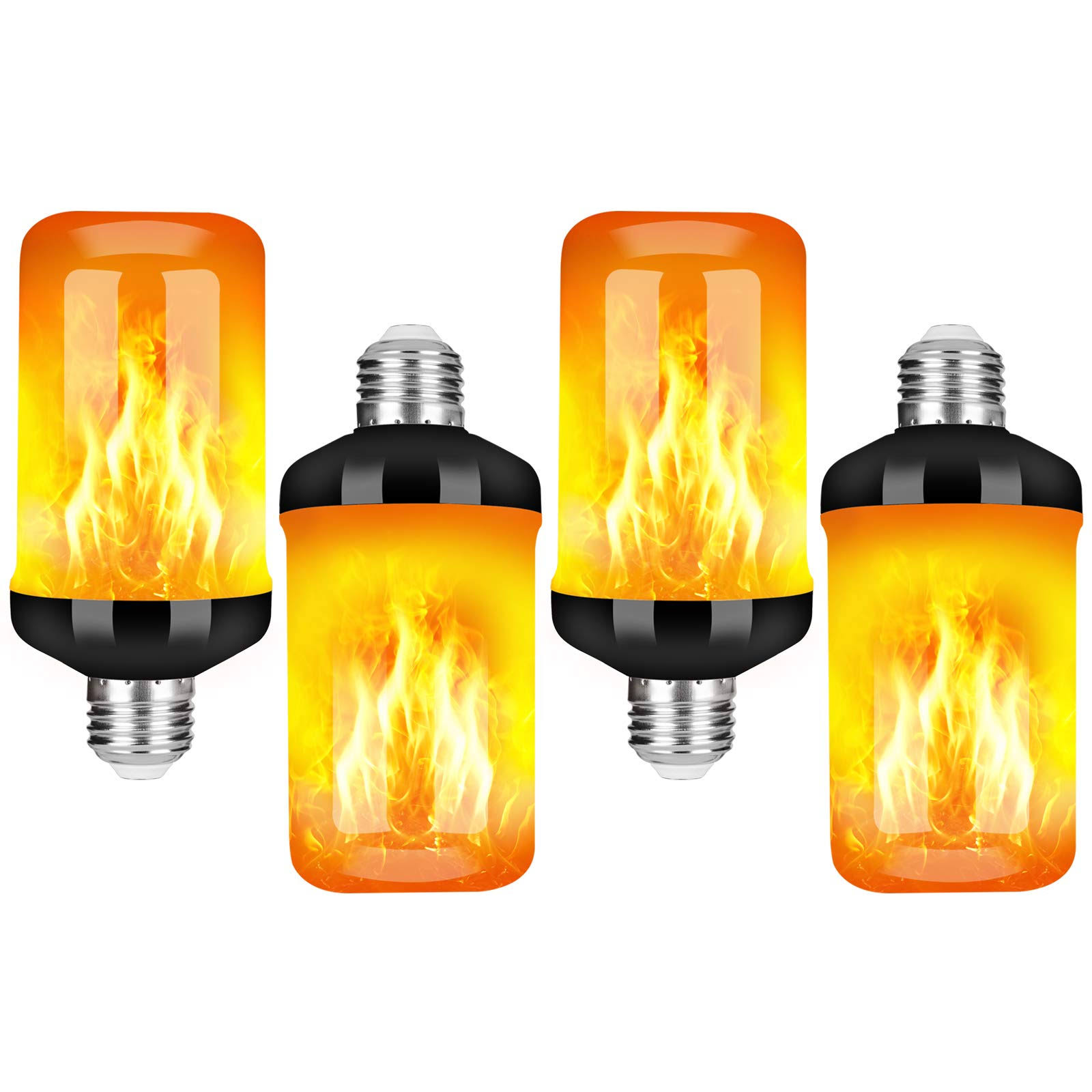 Y- Stop LED Flame Effect Fire Light Bulb - Upgraded 4 Modes Flickering Fire Holiday Light Christmas Decorations - E26 Base Flame Bulb with Upside Down