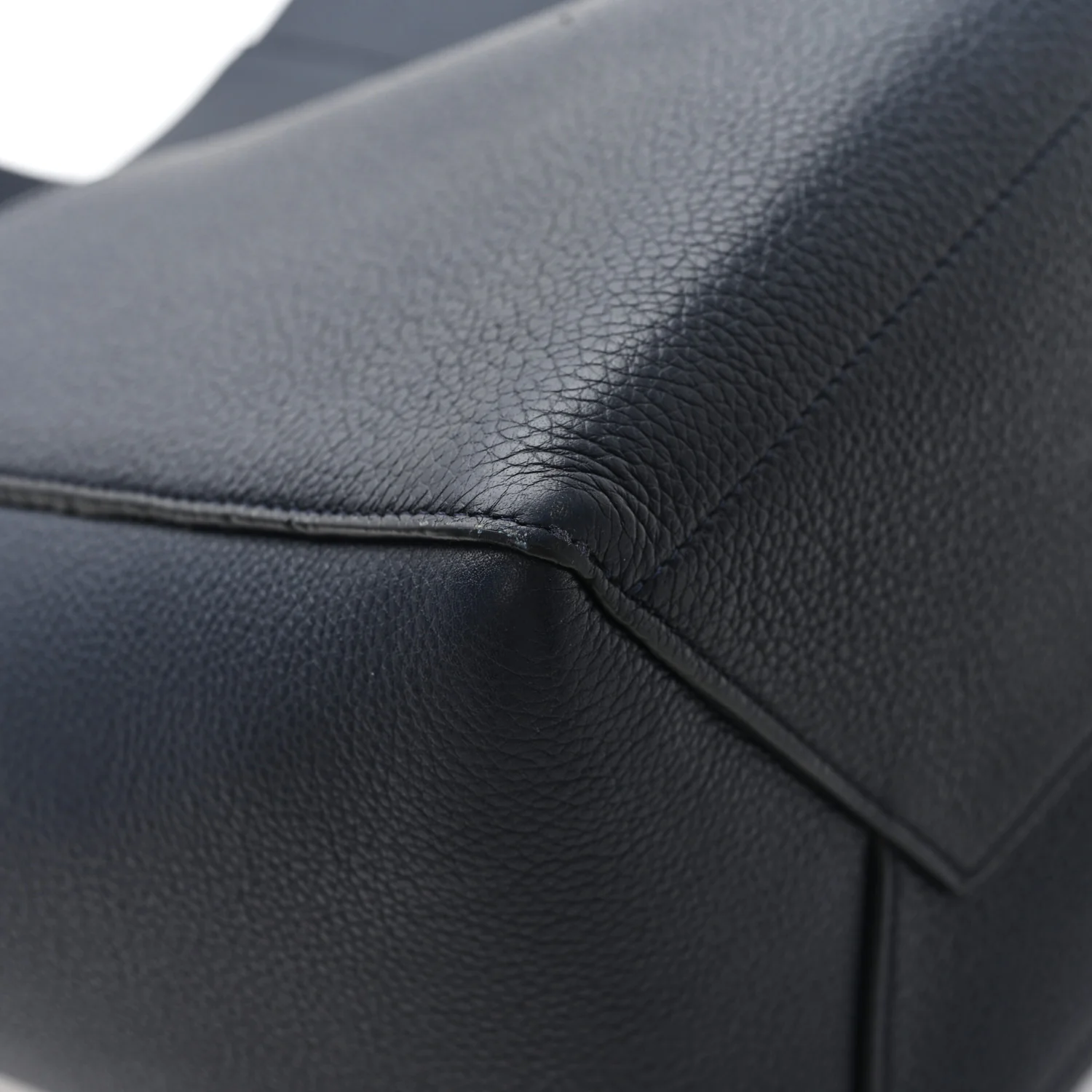 Soft Grained Calfskin Sangle Bucket Bag Navy Blue