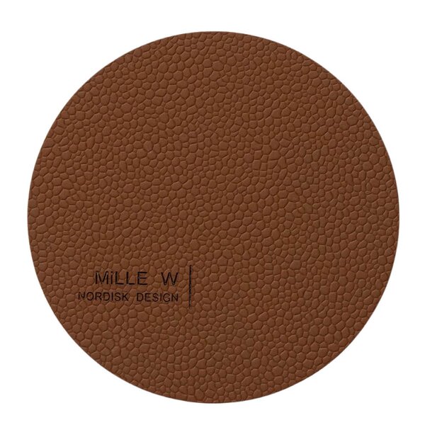 Rund glassbrikke 10 cm brun