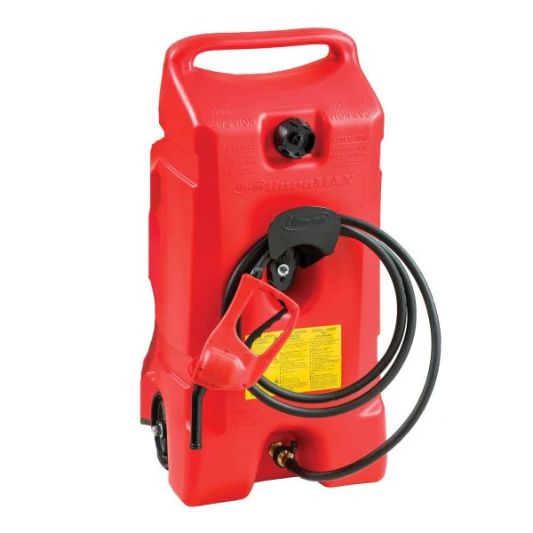 14 Gallon Portable Gas Fuel Tank with Pump. 2 Pack. Red
