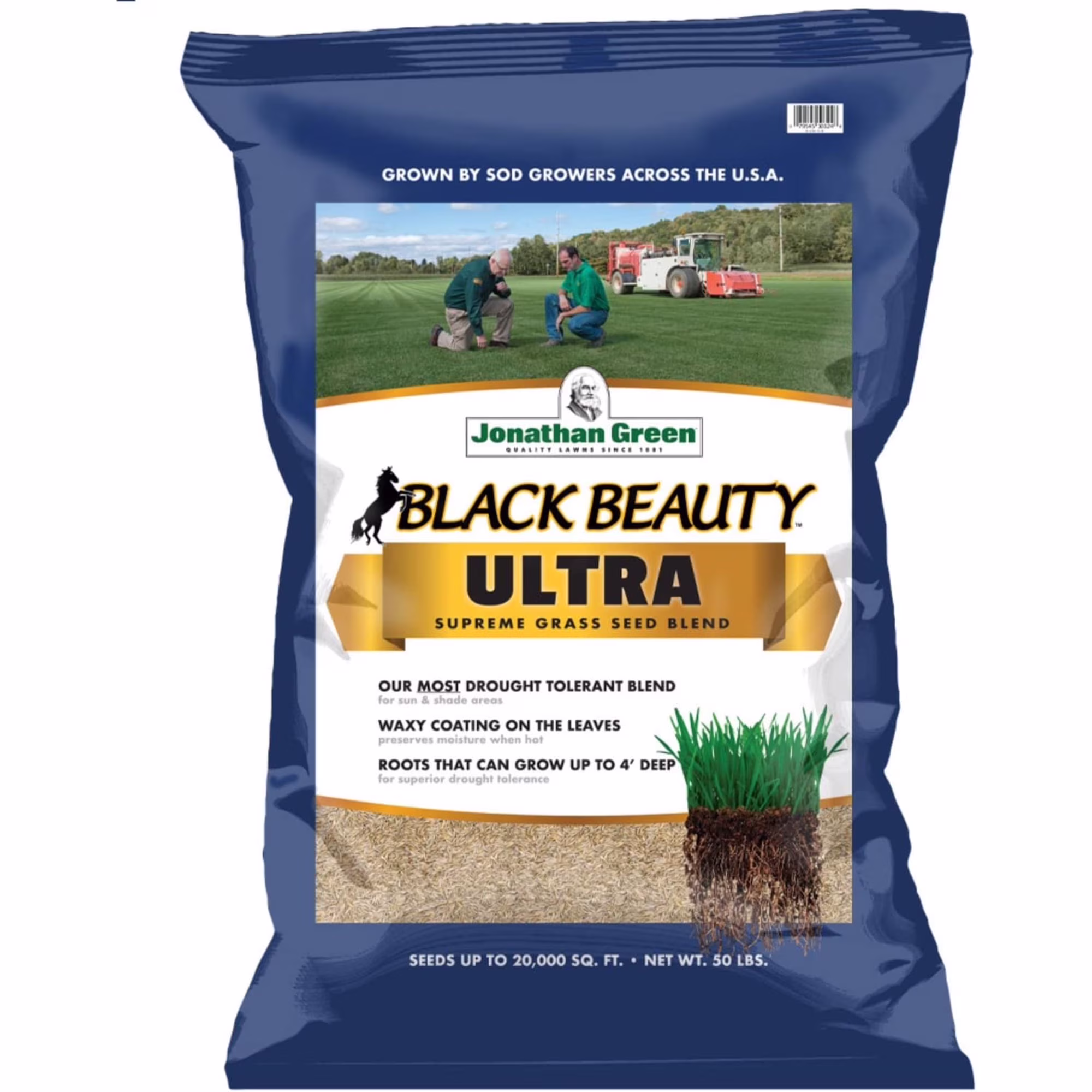 Black Beauty Ultra Tall Fescue Grass Seed, 50 lb Dark Green Turf