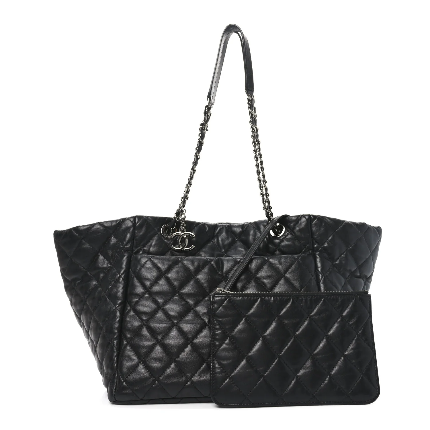 Lambskin Quilted Week End on Mars Tote Black