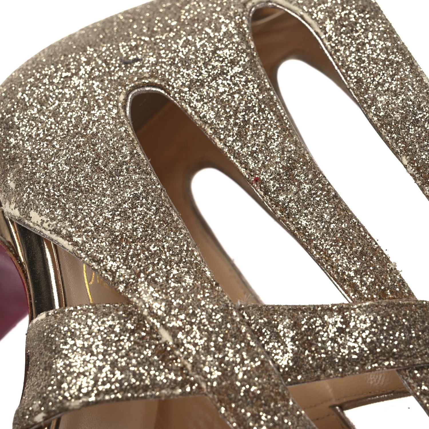 Glitter Mini Specchio Balota Platform Sandals 37.5 Gold