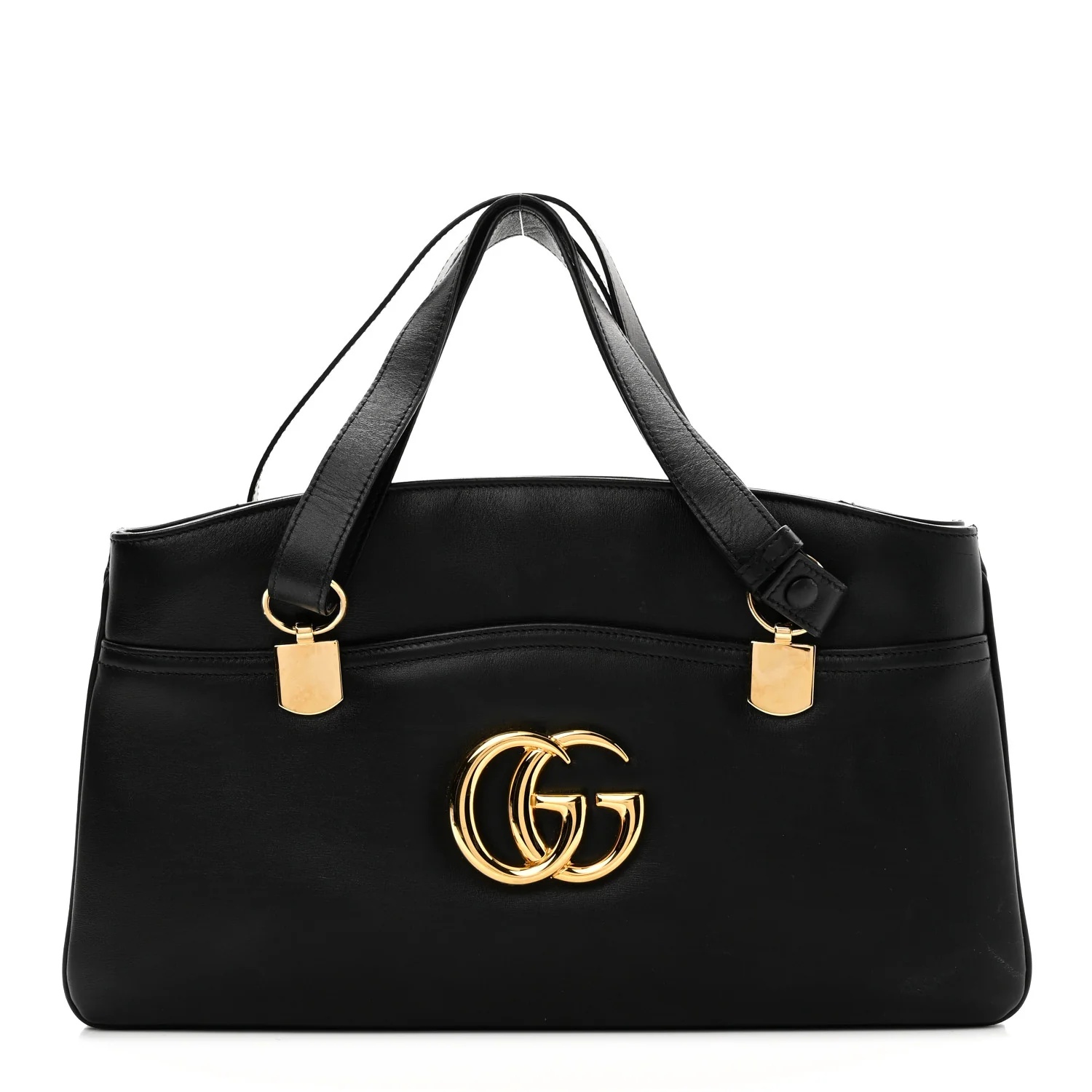 Vitello Palmellato Lux Large Arli Top Handle Bag Black