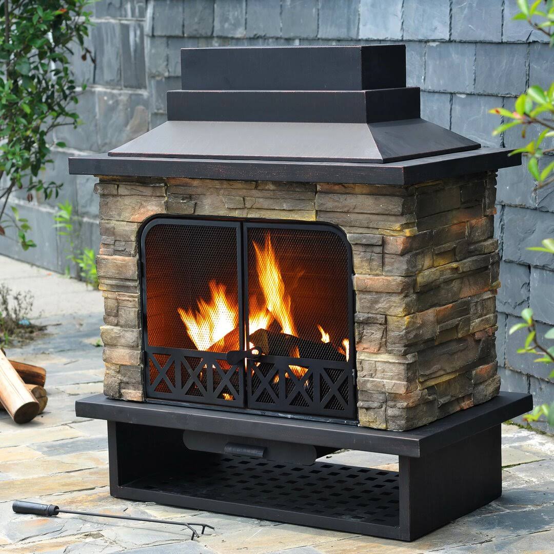 Pirtle Steel Wood Burning Outdoor Fireplace Darby Home Co