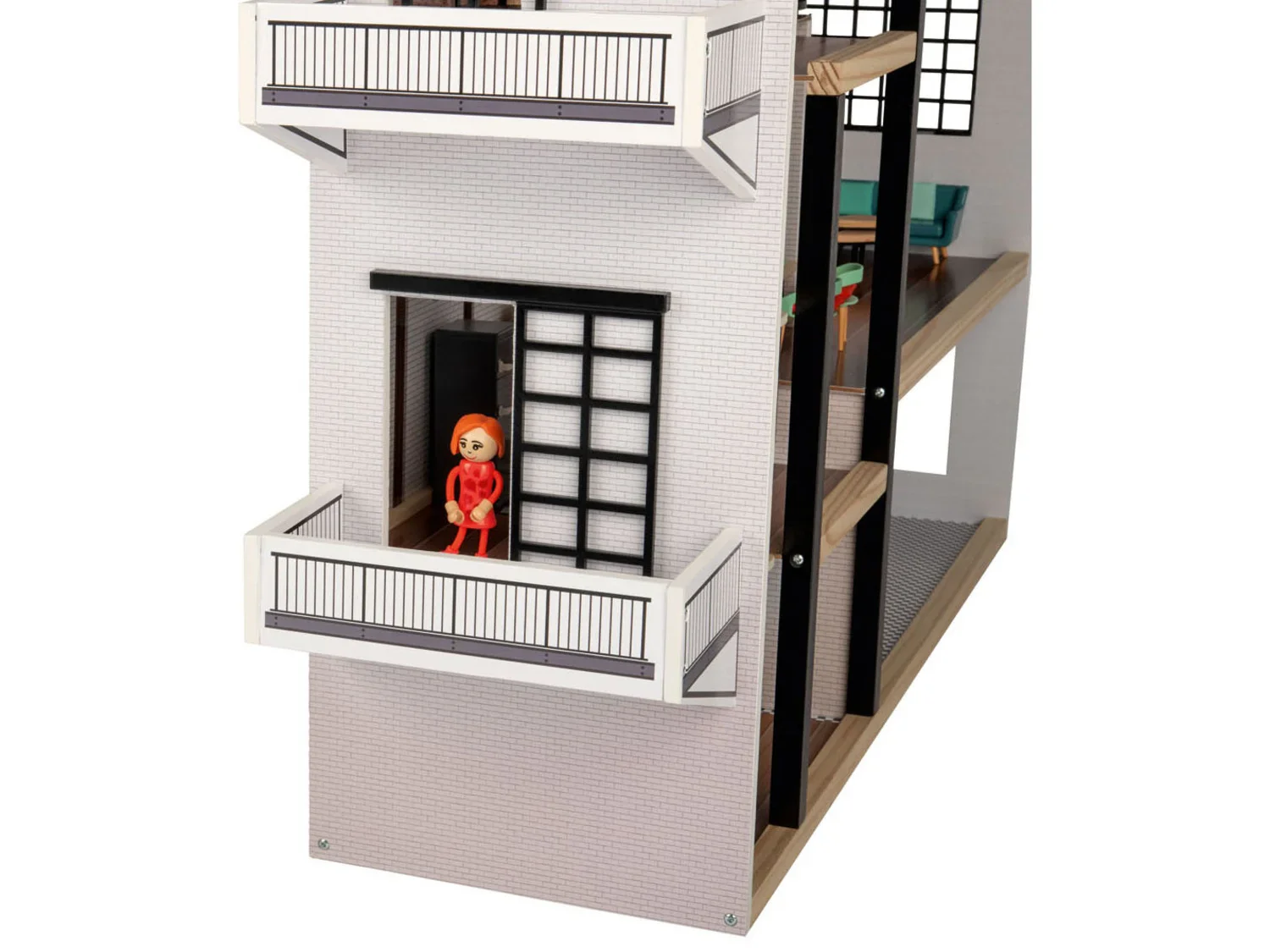 Playtive Maison de poupe XXL en bois, 54 pices