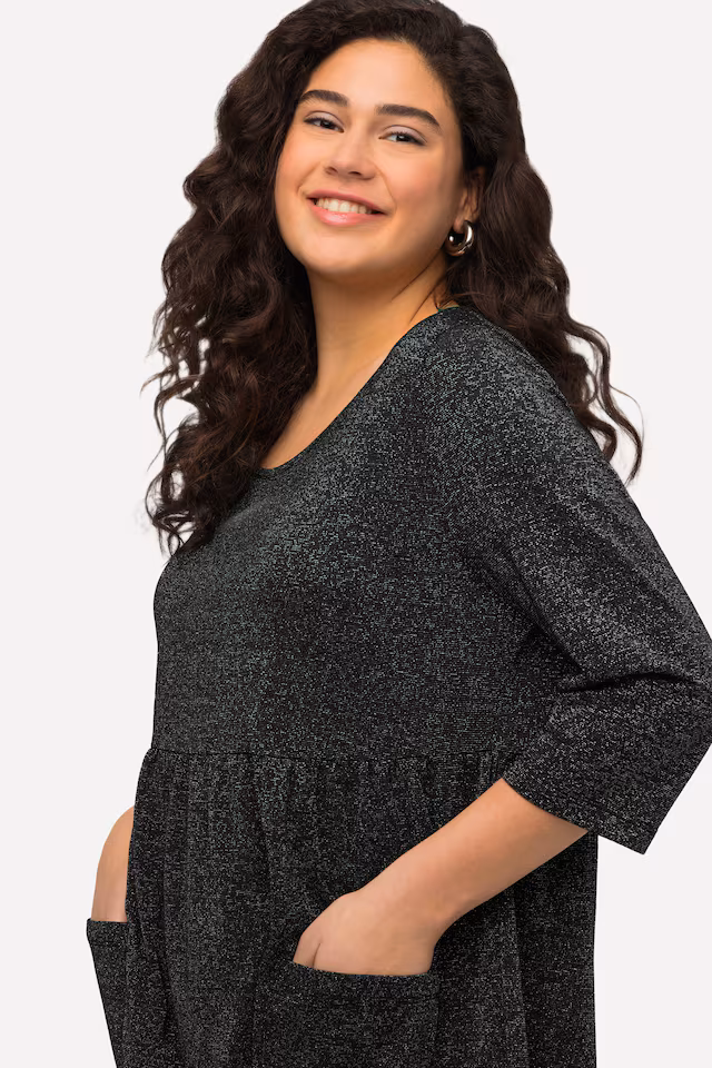 Metallic Sparkle Empire Knit Tunic