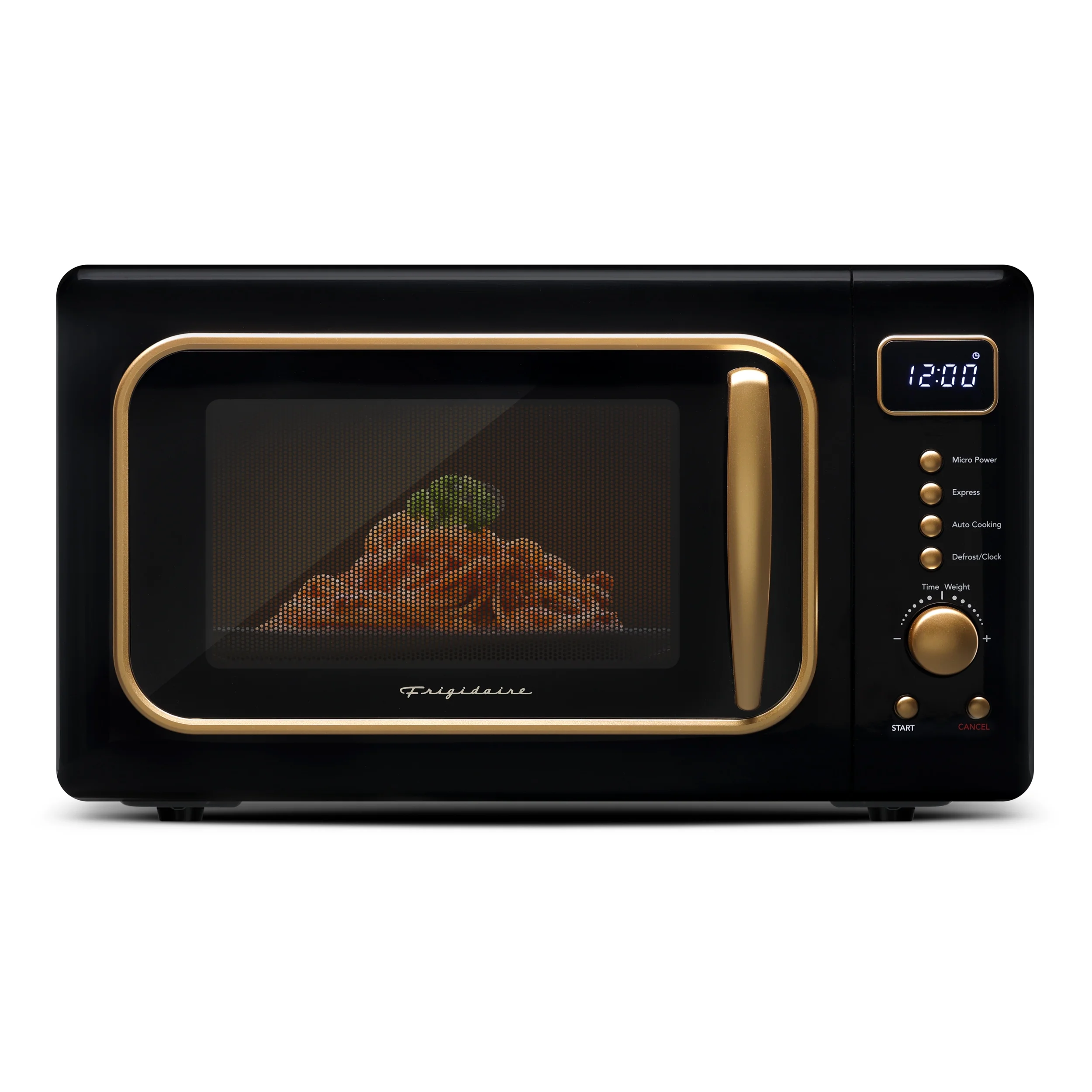 0.7 Cu. Ft. Retro Countertop Microwave Oven, Black and Gold(Black) - Image 9
