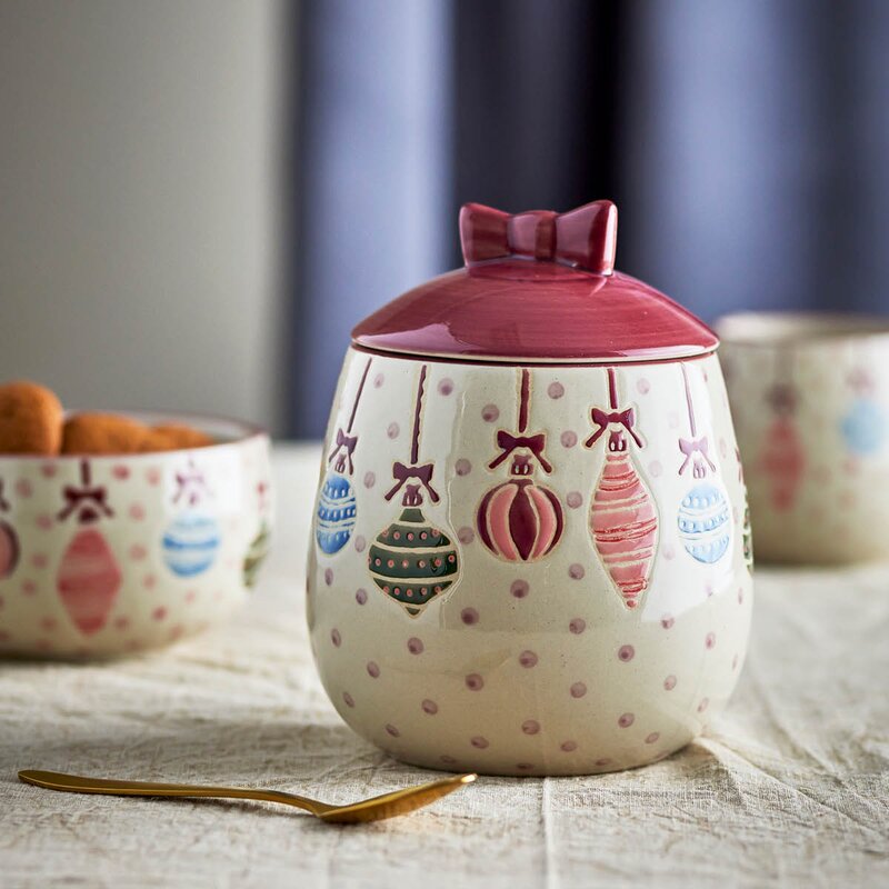 Ornamentia krukke med lokk 15 cm multi