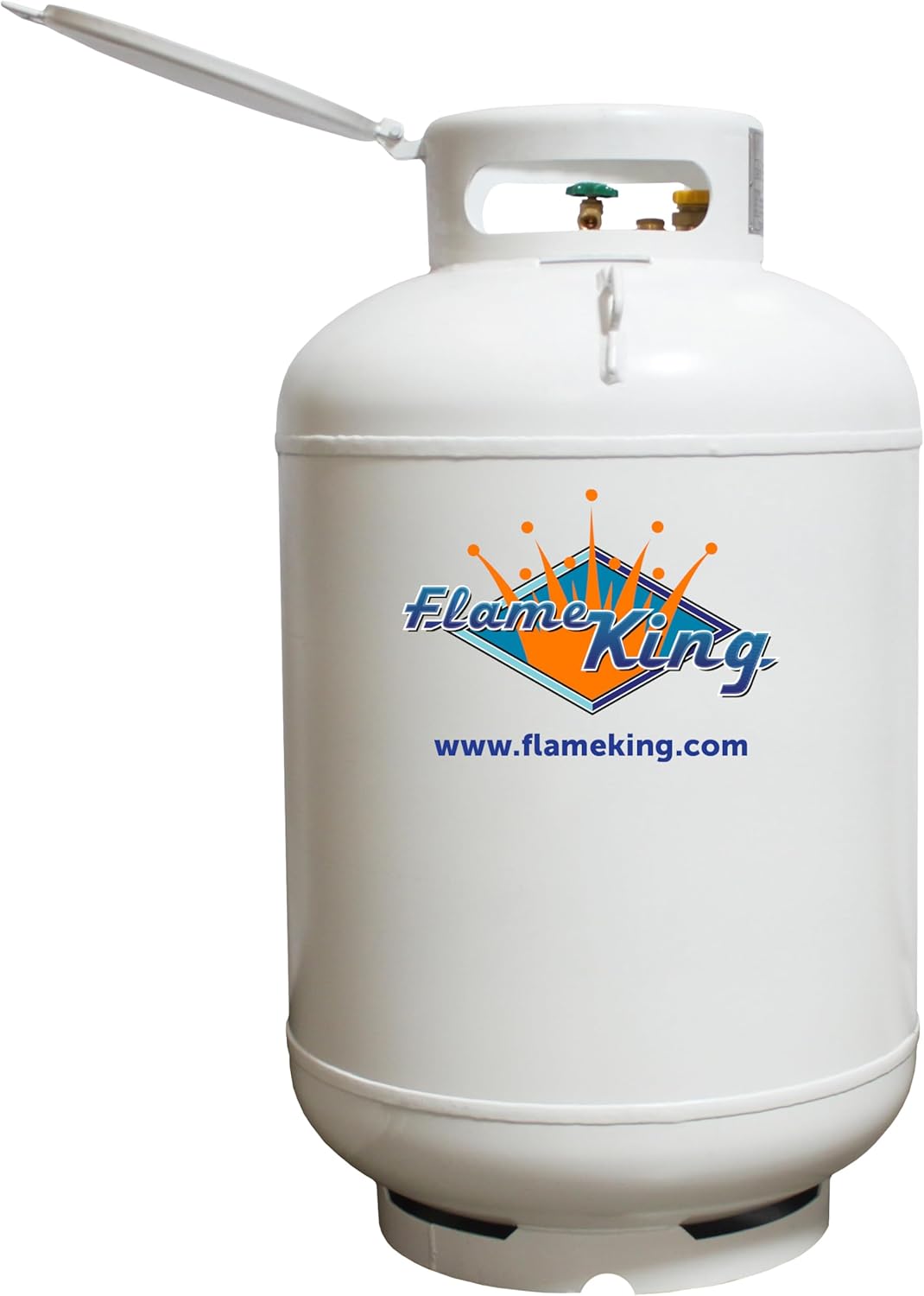 Réservoir de propane vertical Flame King 420 lb conforme à la norme ASME, blanc