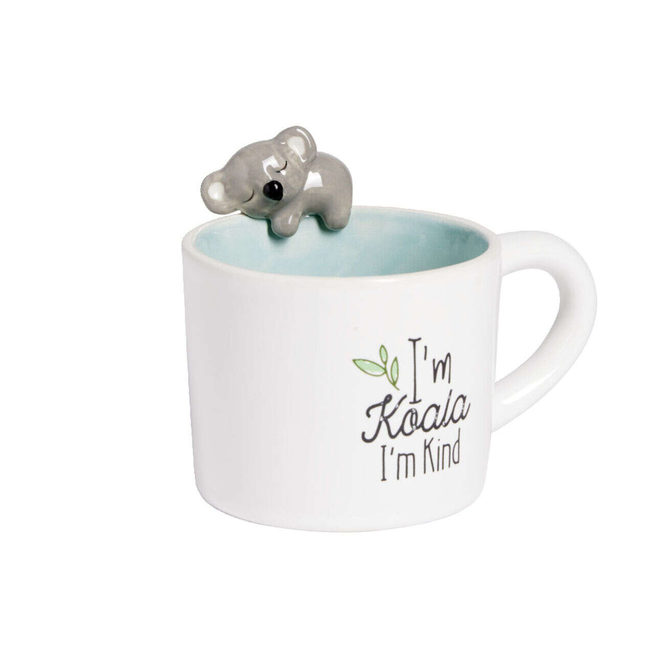 Mug koala dolomite blanc et bleu Ø10,5xH10,5cm