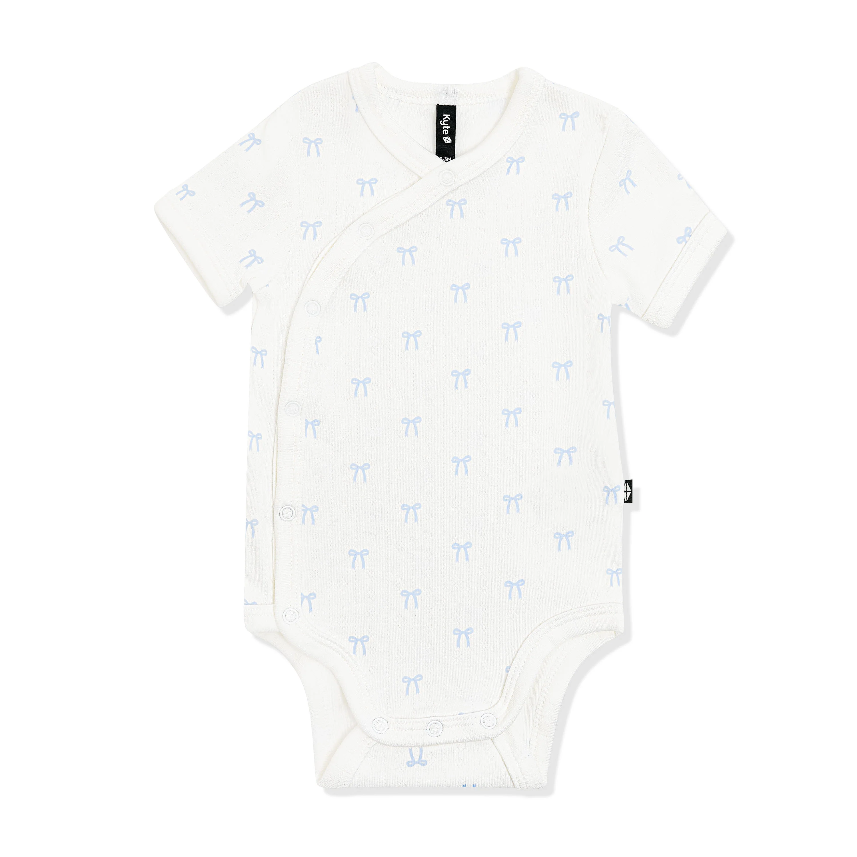 Pointelle Kimono Bodysuit in Sweet Blue Bow
