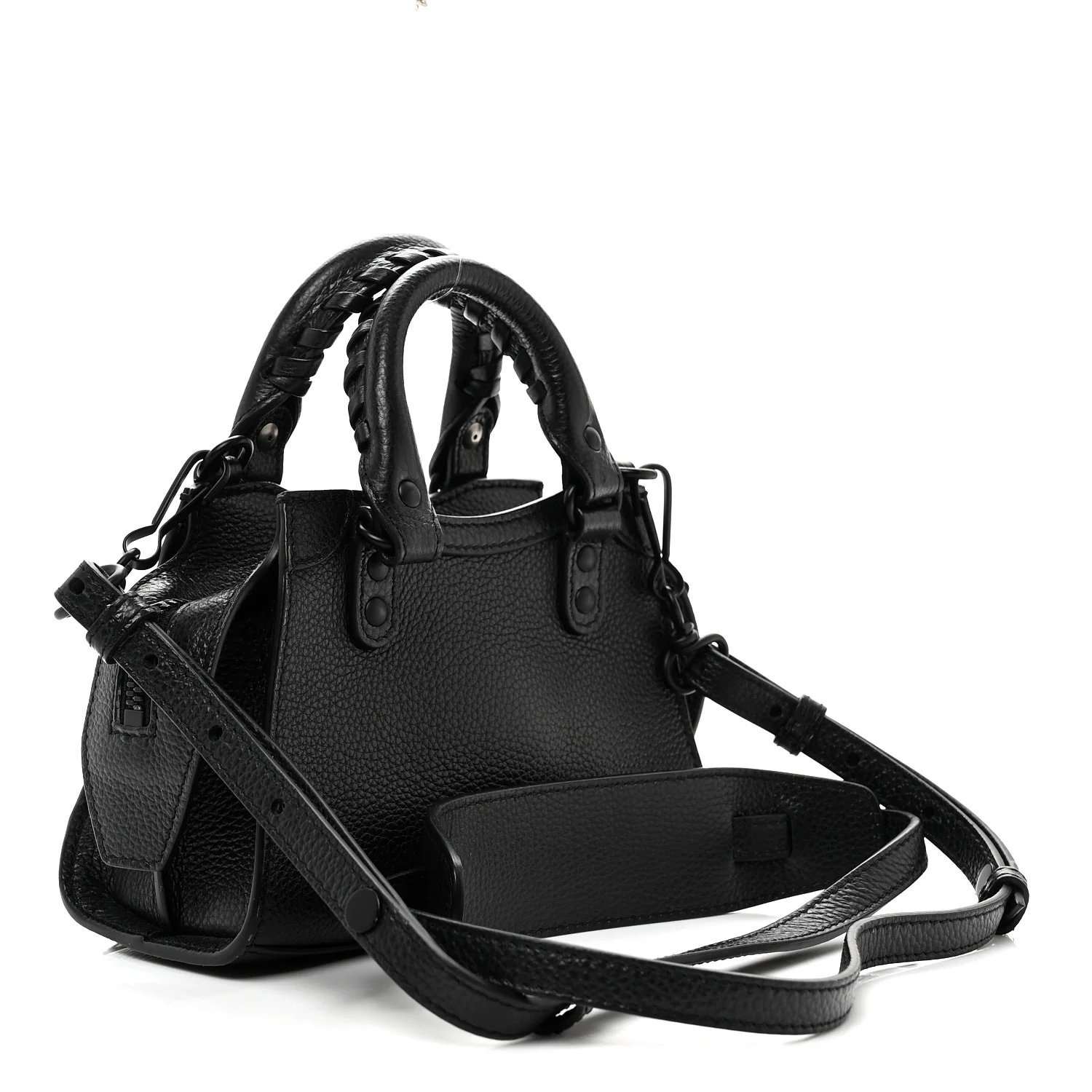 Grained Calfskin Neo Classic Black Hardware Nano City Crossbody Black