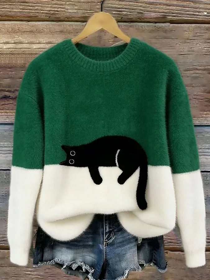 Luna | Sweat Femme avec Motif de Chat