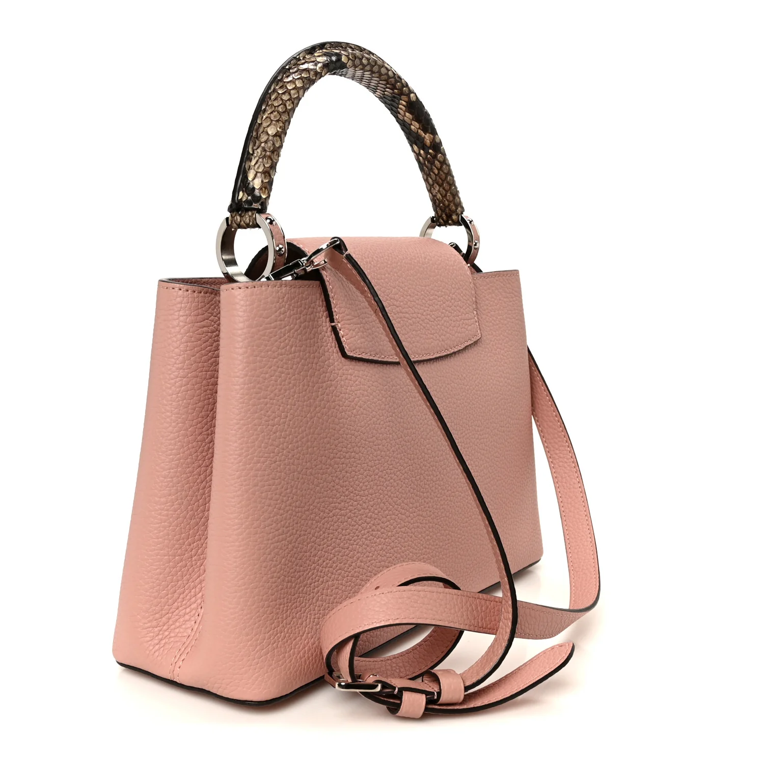 Taurillon Snakeskin Capucines PM Magnolia