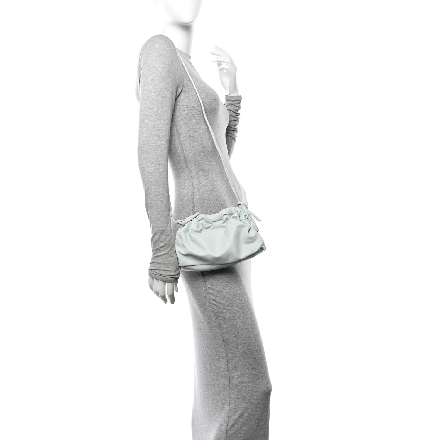Lambskin Mini Cloud Clutch Seafoam